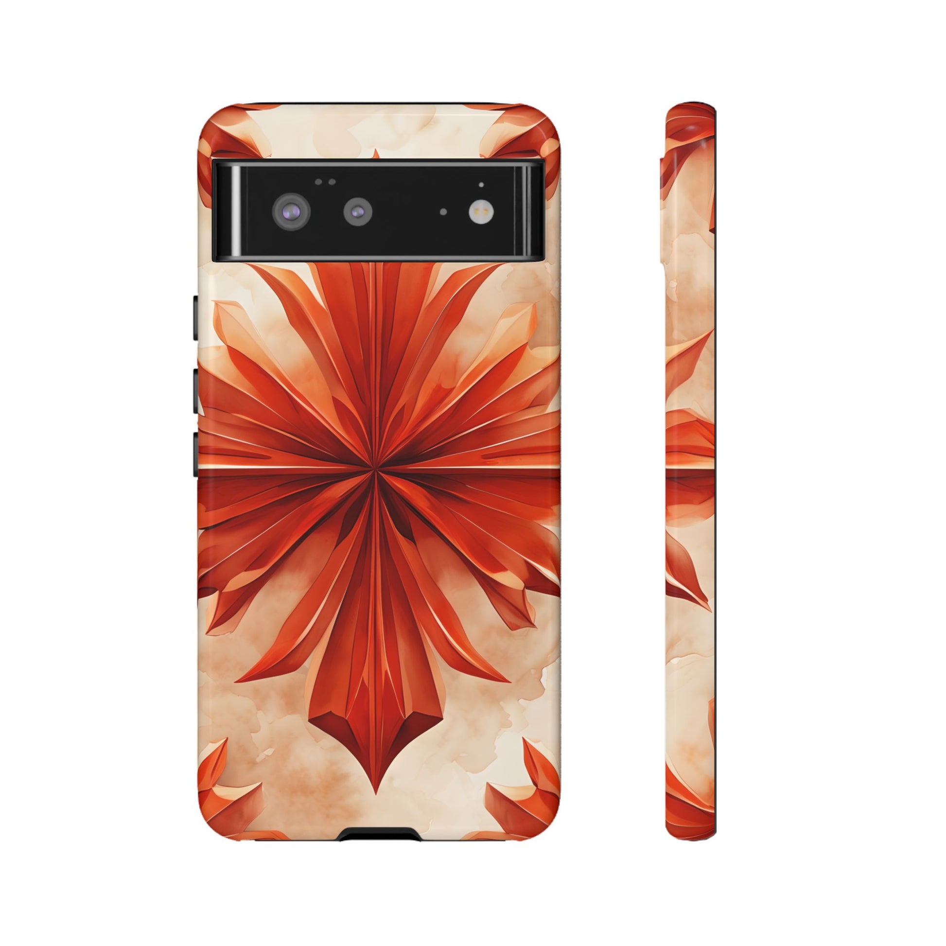 Sunset Fleur Google Pixel 6 - Kaleidoscope Collection of MagSafe Compatible - Vibrant Sunset Flower Design