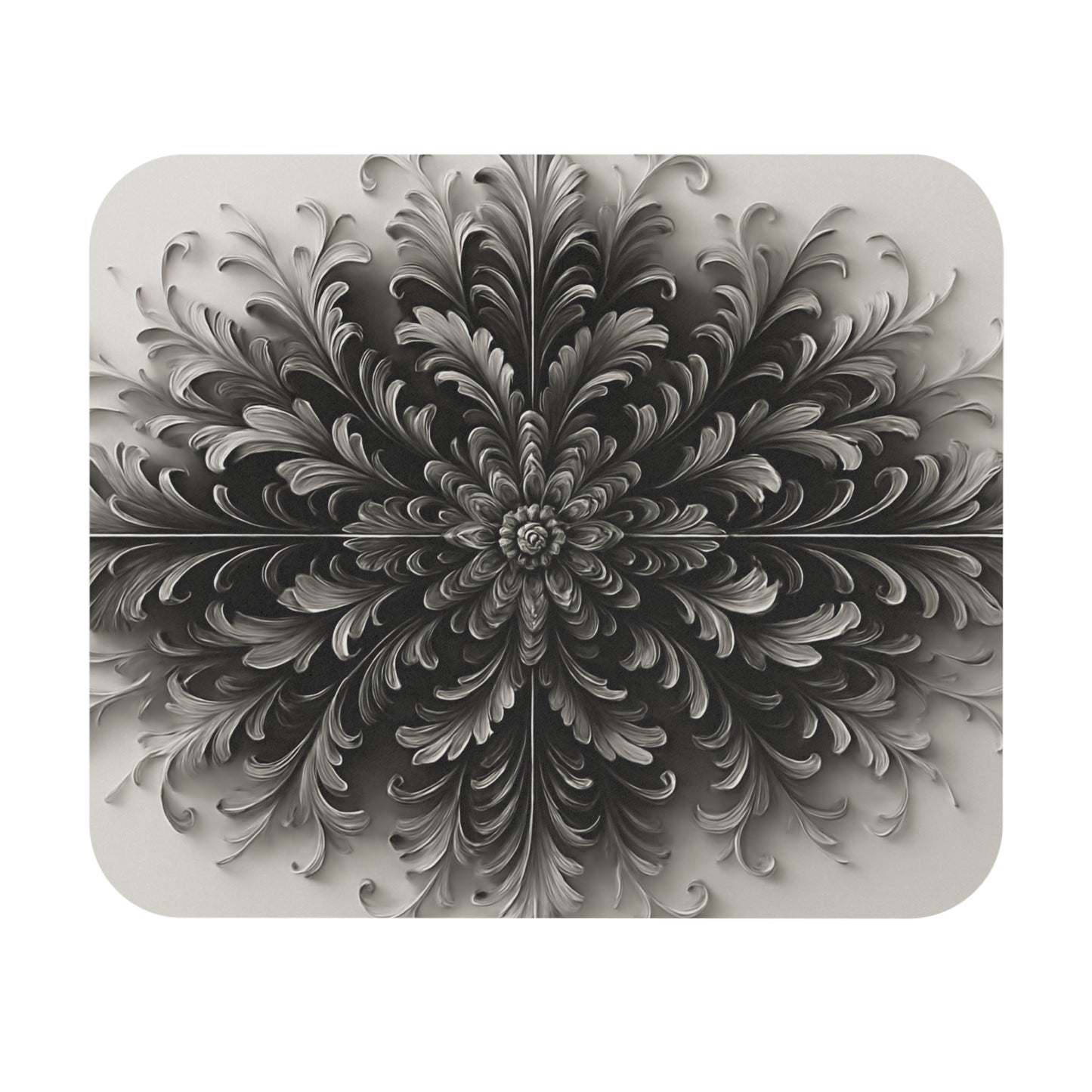 Obsidian Bloom mouse pad featuring dramatic black floral bloom artwork
