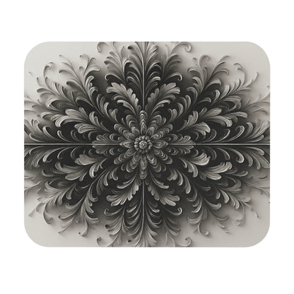 Obsidian Bloom mouse pad featuring dramatic black floral bloom artwork