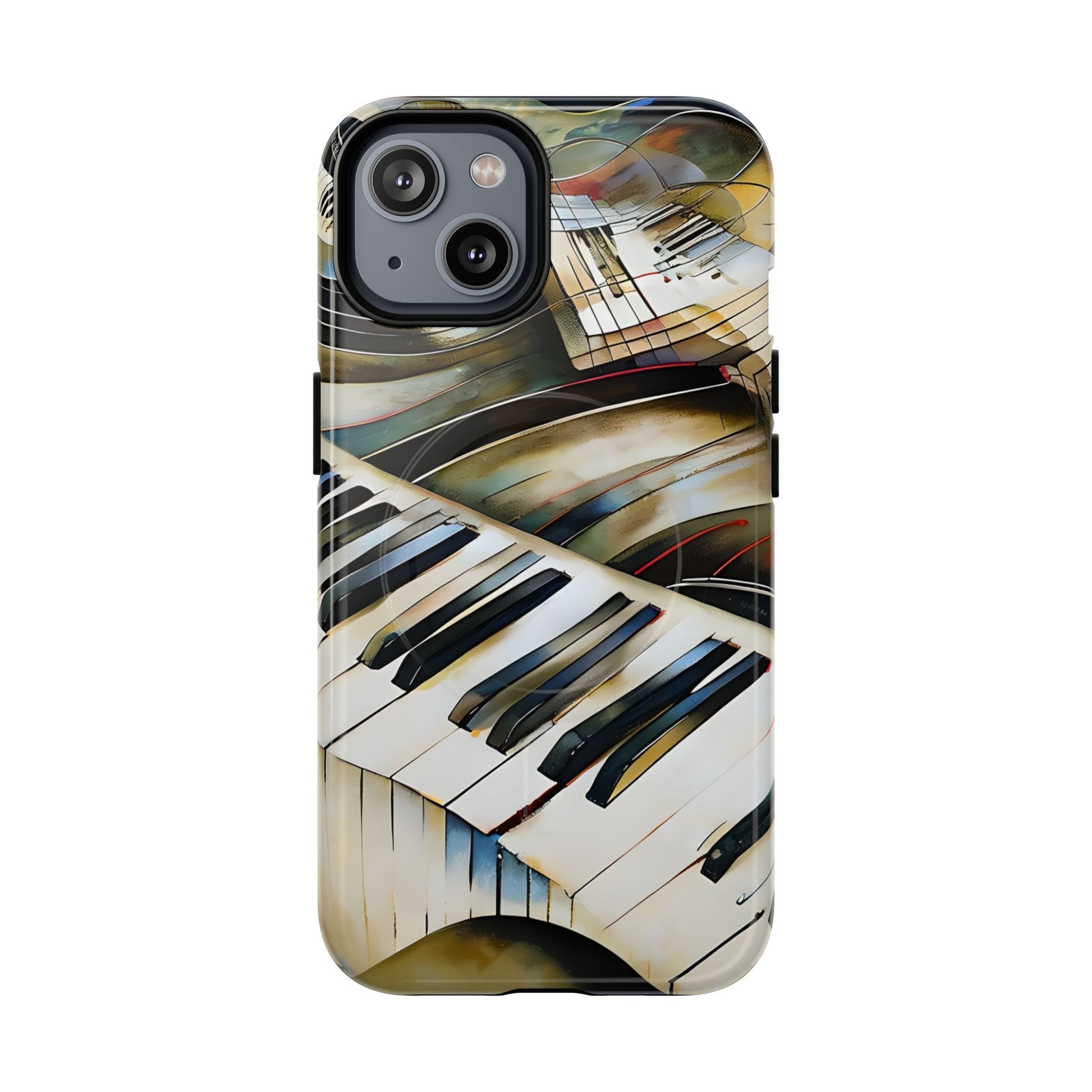 Ivory Cascade Abstract Keyboard Music iPhone 14 MagSafe Case