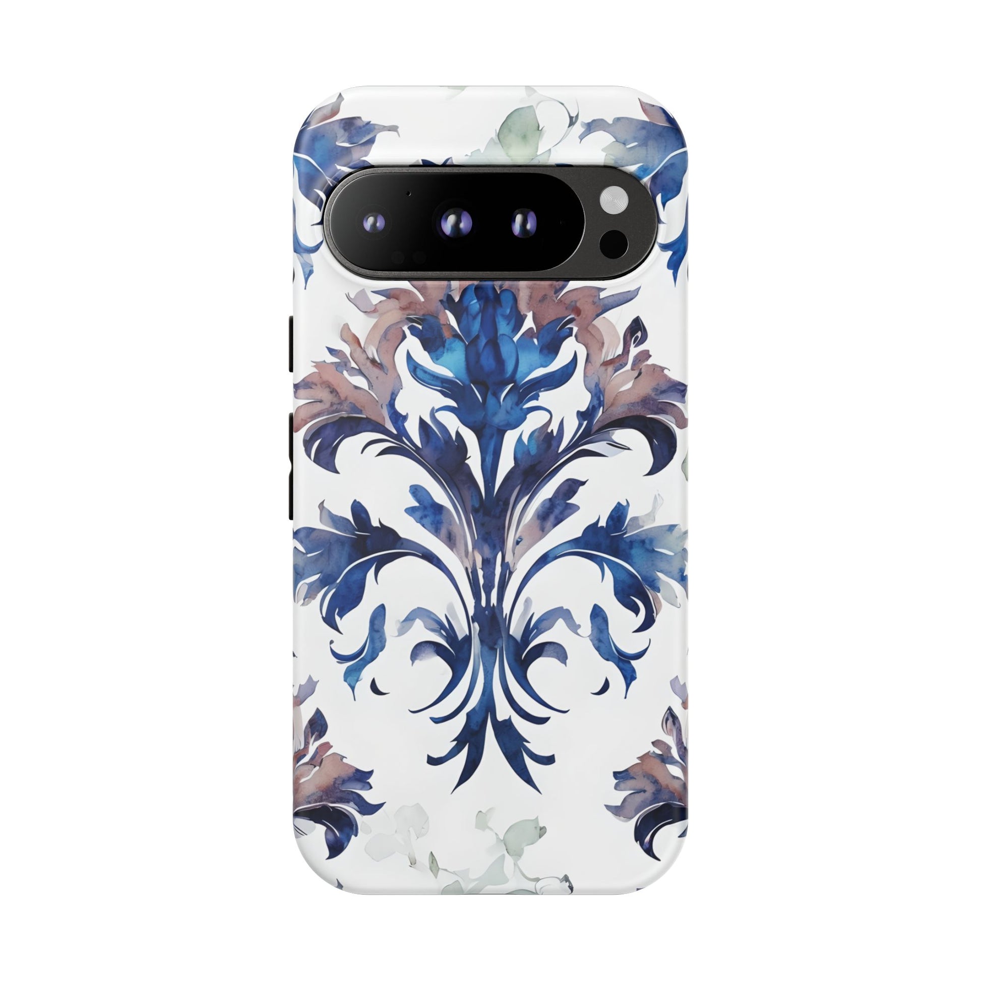Delft Reverie - Elegant Blue & White Google Pixel 9 Pro Tough Phone Case - Dutch Delftware-Inspired Floral Design
