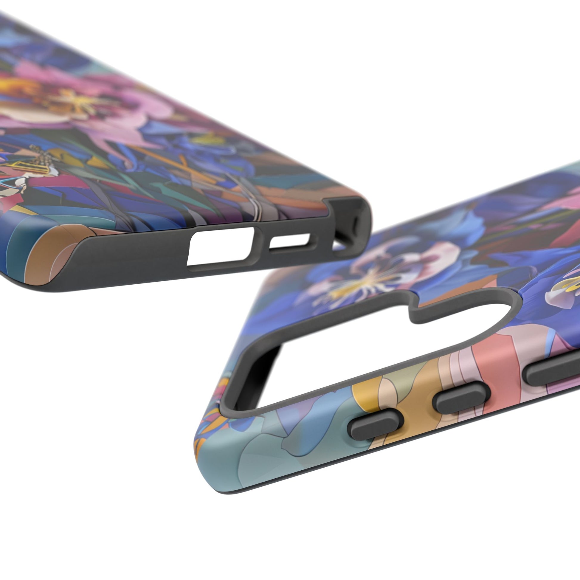Blue Columbine Carnivale - Artistic Floral & Butterfly Samsung S25 Ultra Tough Phone Case - Vibrant Botanical Design