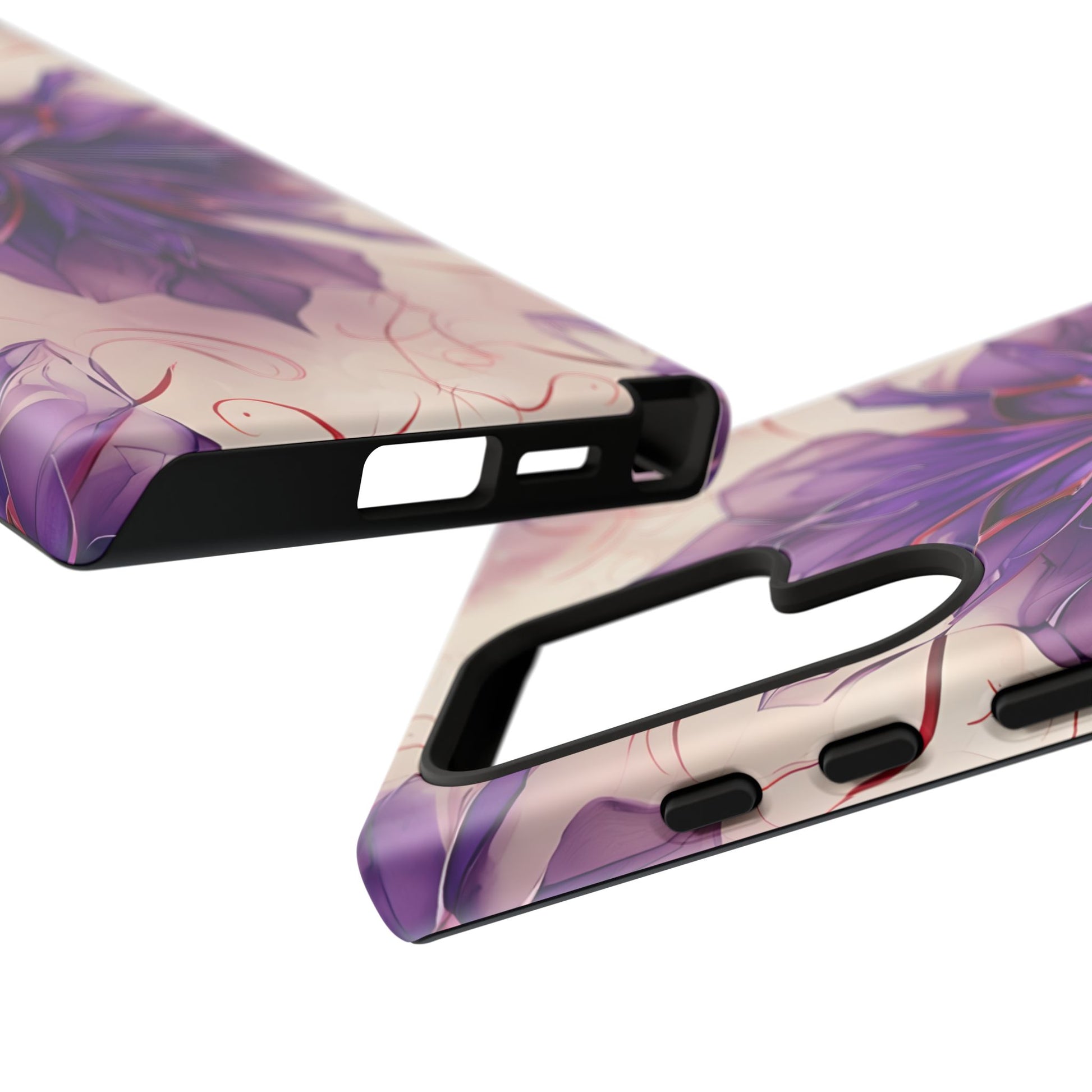Violet Reverie - Kaleidoscope Collection Artistic Floral Burst - Samsung Galaxy S24 Ultra Tough Phone Case - Bold Purple Symmetrical Design