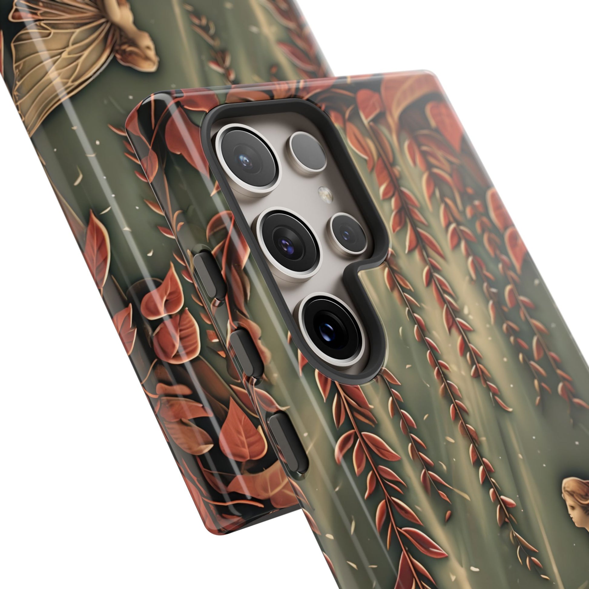 Willow Whisper - Tranquil Nature Art Samsung Galaxy S24 Ultra Tough Phone Case - Serene Willow Tree & Meditative Figure Design