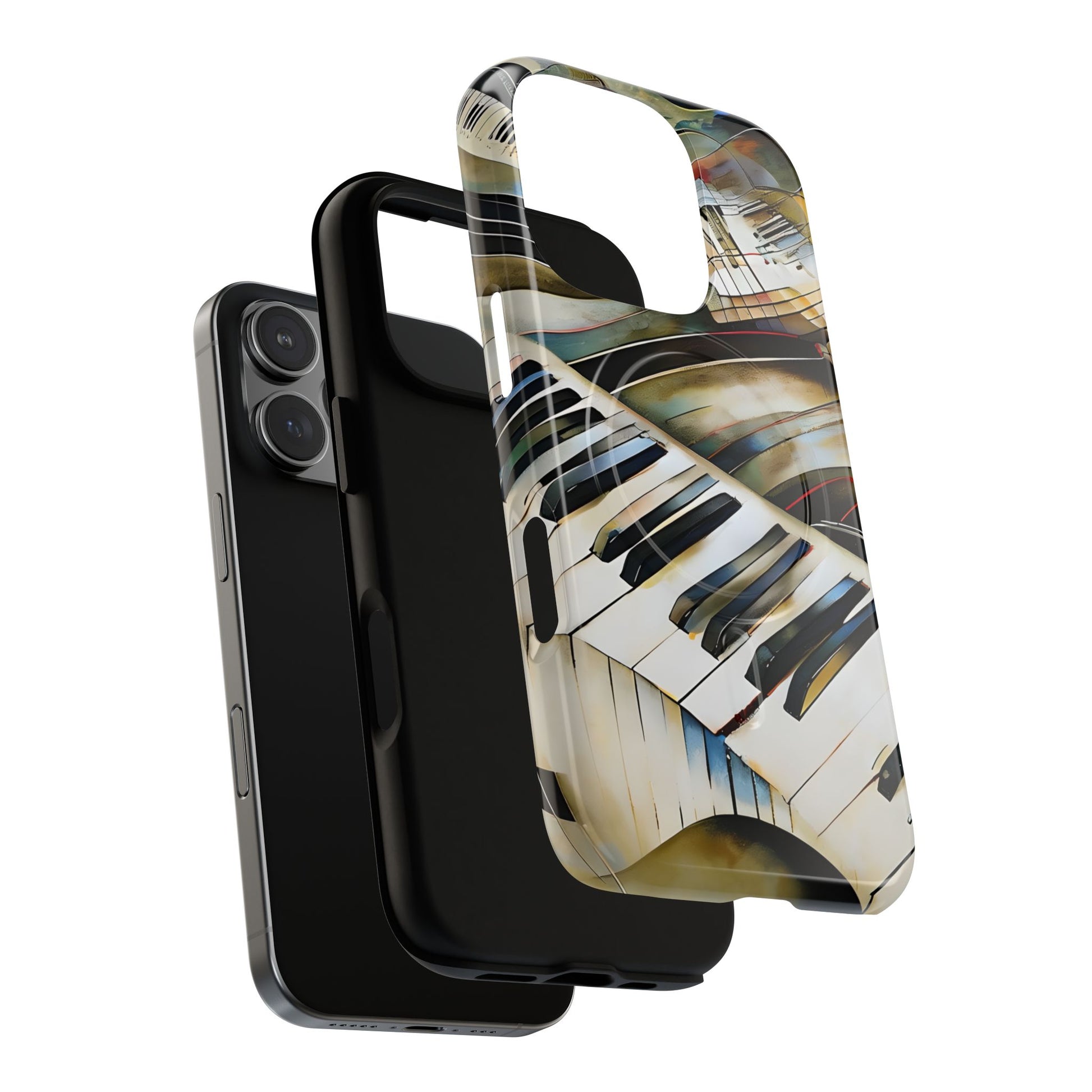 Ivory Cascade Abstract Keyboard Music iPhone 16 Pro MagSafe Case