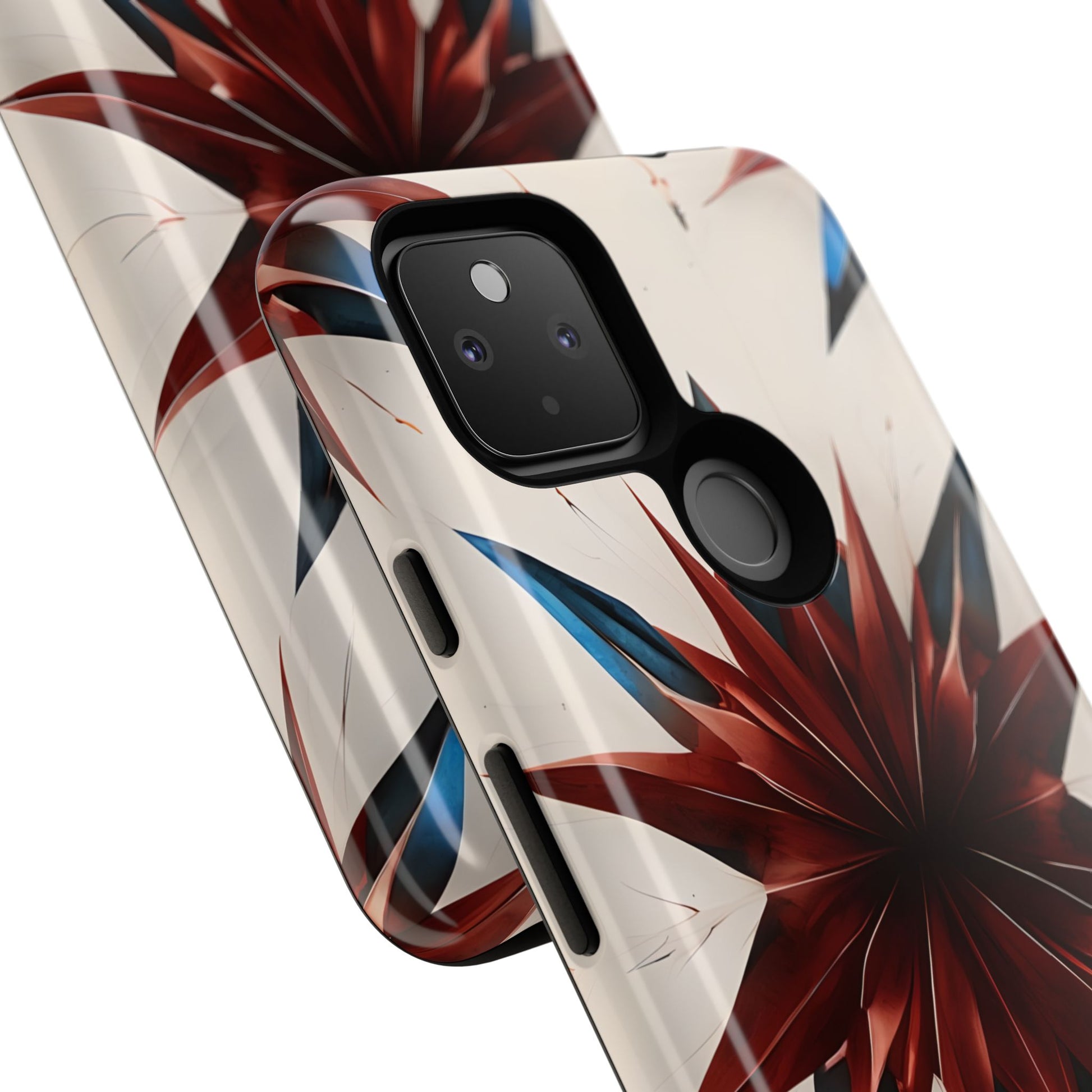 Garnet Starburst - Kaleidoscope Collection Gemstone Floral - Google Pixel 4a 5G Tough Phone Case - Floral Burst Design