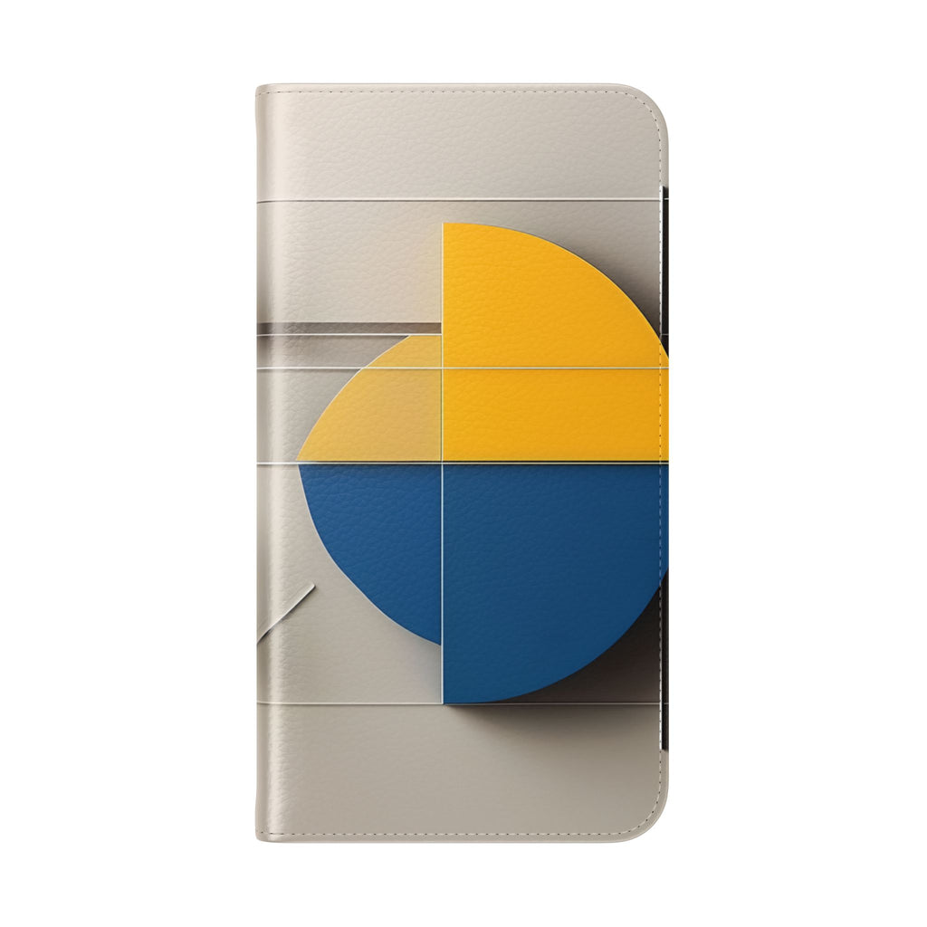 Chromatic Construct Wallet Phone Case - Modern Primary Color Design - Flip Cover for iPhone 14 Pro