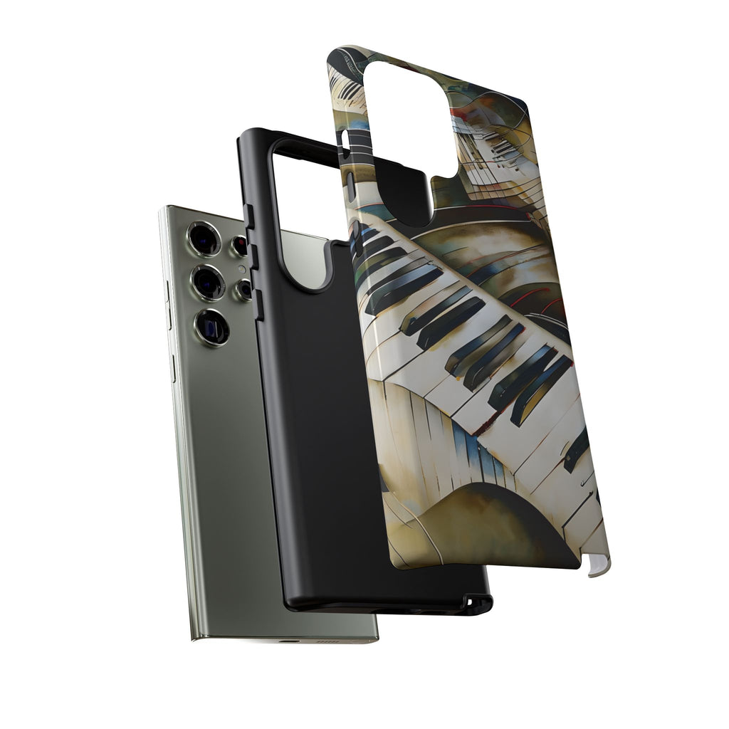 Ivory Cascade Abstract Keyboard Music Tough Case for Samsung Galaxy S23 Ultra - Shockproof Phone Cover
