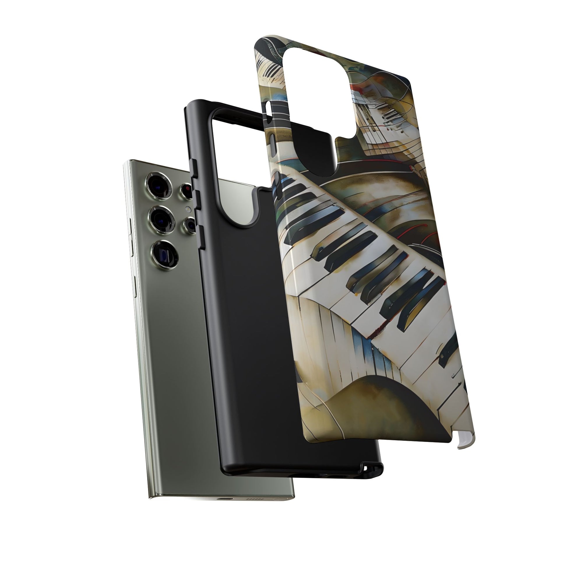 Ivory Cascade Abstract Keyboard Music Tough Case for Samsung Galaxy S23 Ultra - Shockproof Phone Cover