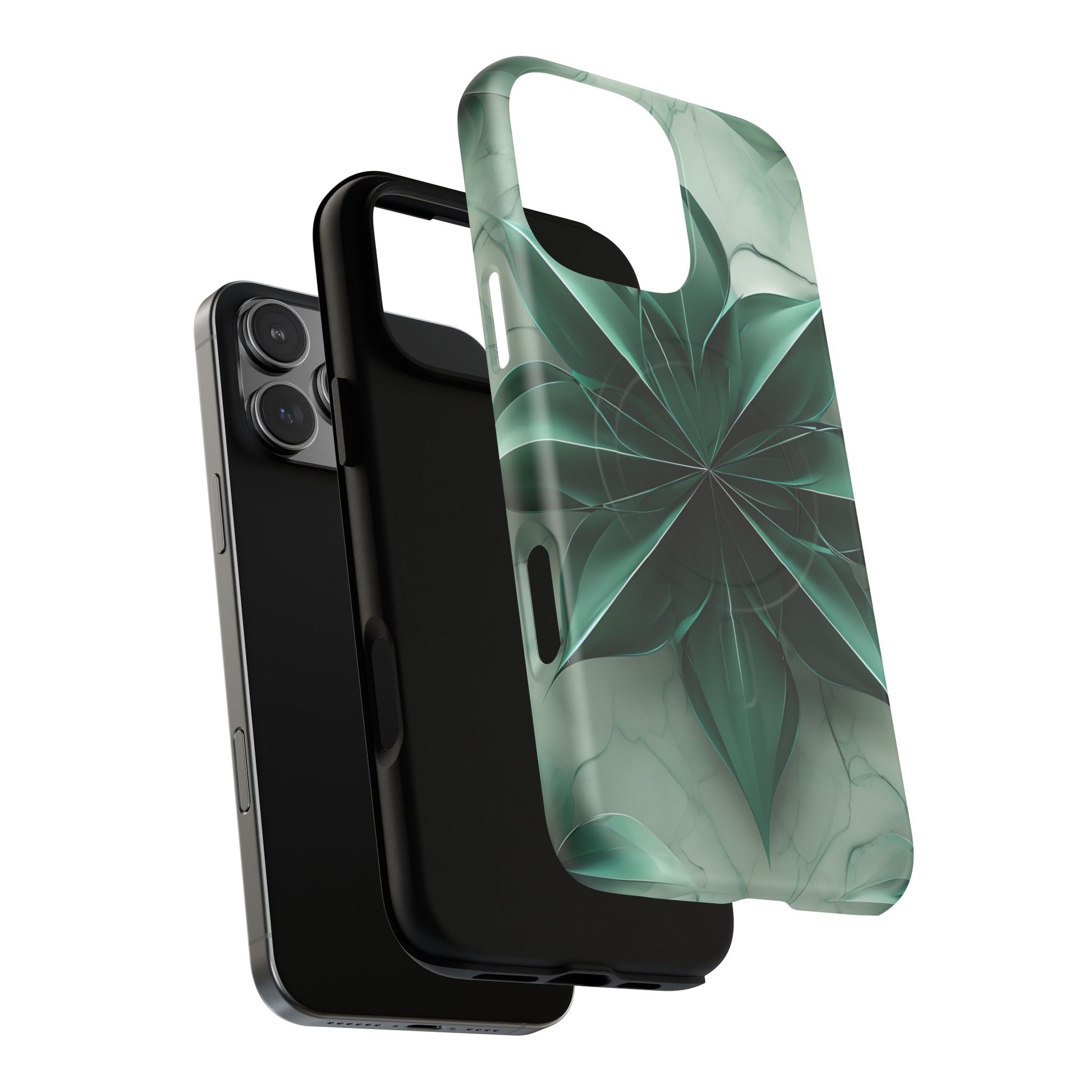 Emerald Bloom - iPhone 16 Pro Max MagSafe Phone Case - Rich Emerald Modern Design