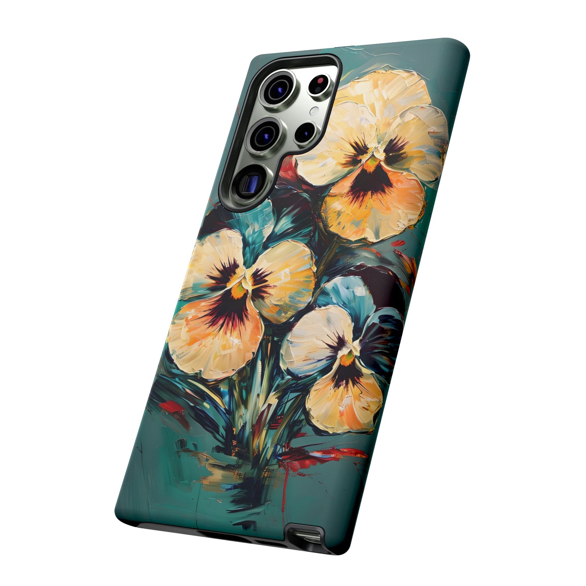 Golden Pansy Cascade Case for Samsung Galaxy S23 Ultra - Premium Shockproof Designer Phone Cover