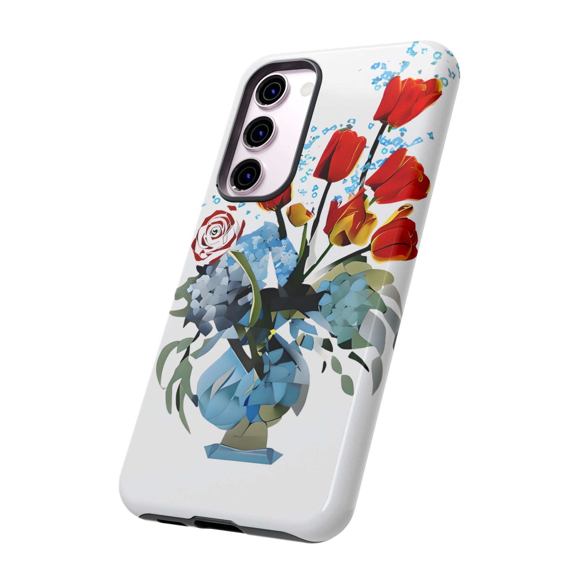 Bouquet Brilliance - Artistic Floral Samsung S23 Plus Phone Case - Vibrant Tulip, Rose & Hydrangea Design