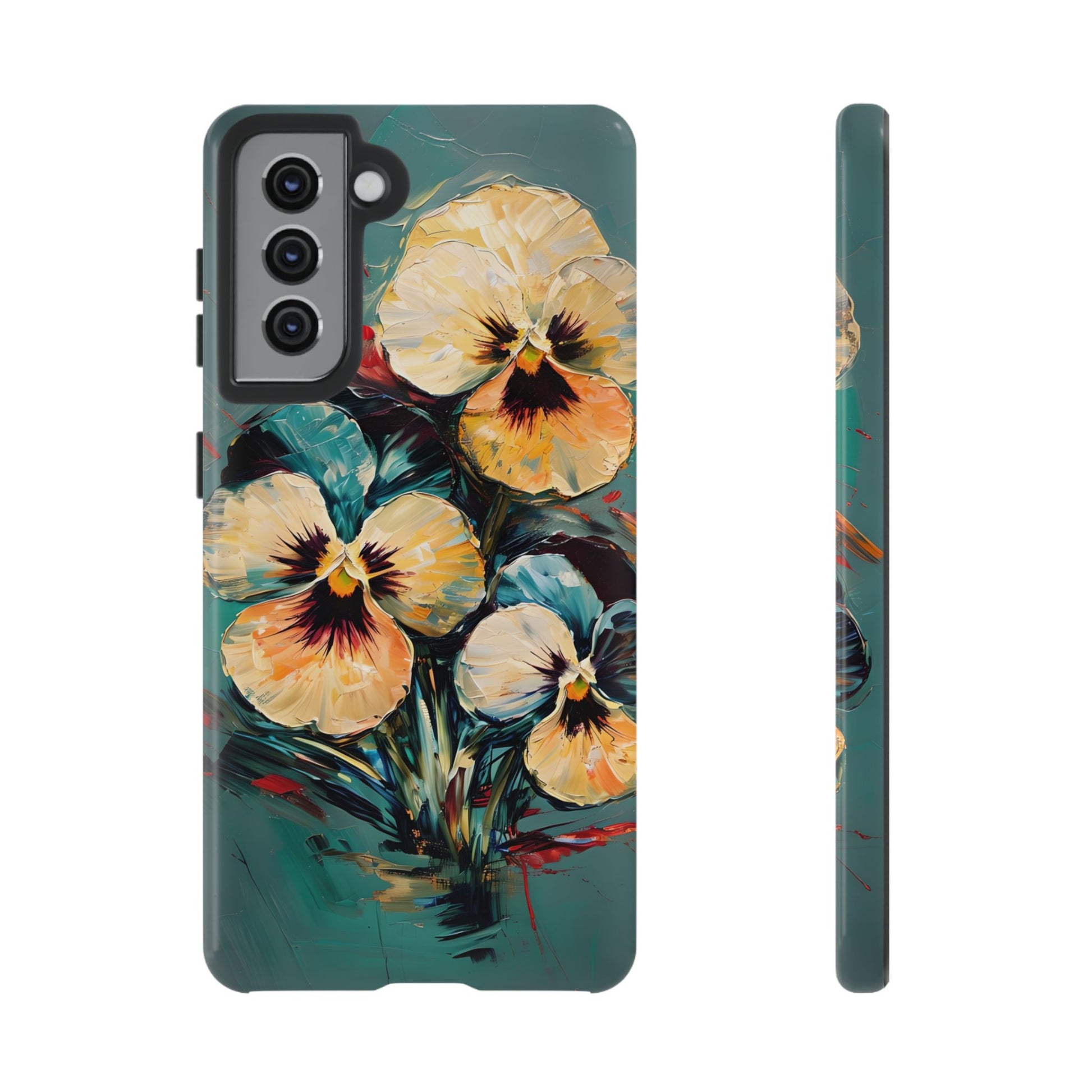 Golden Pansy Cascade Case for Samsung Galaxy S21 - Premium Shockproof Designer Phone Cover