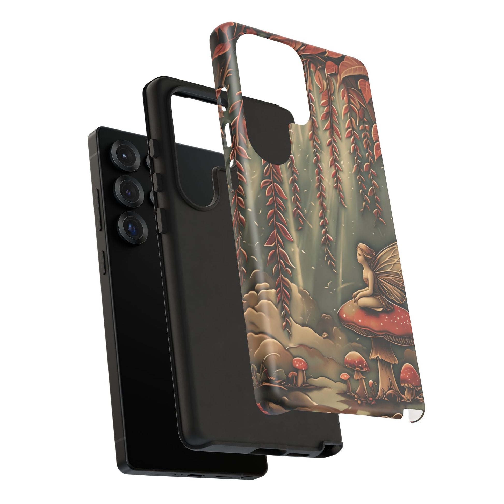 Willow Whisper - Tranquil Nature Art Samsung Galaxy S25 Ultra Tough Phone Case - Serene Willow Tree & Meditative Figure Design