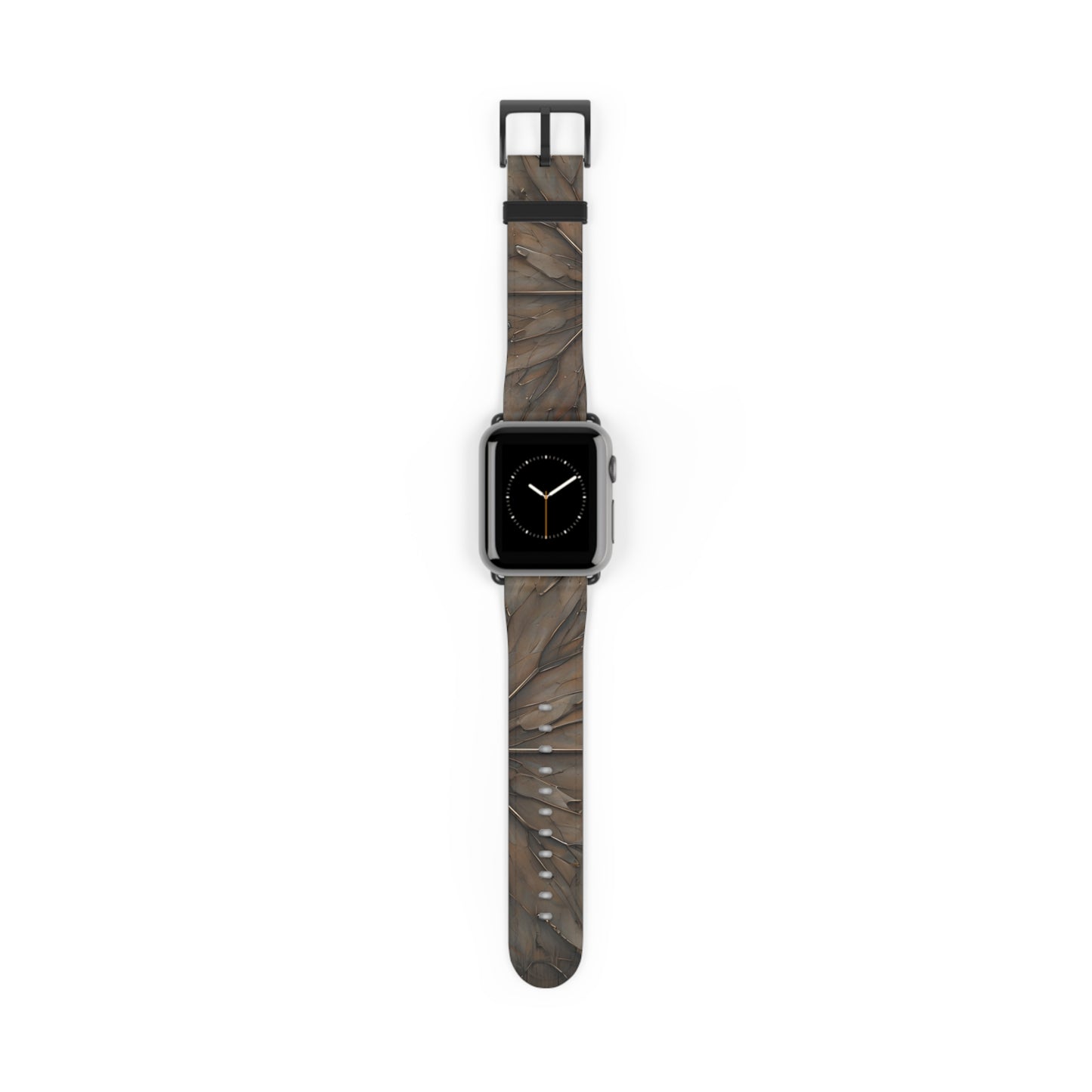 Earthstone Mandala Apple Watch band with watch face featuring earthy mandala pattern in warm brown and stone tones