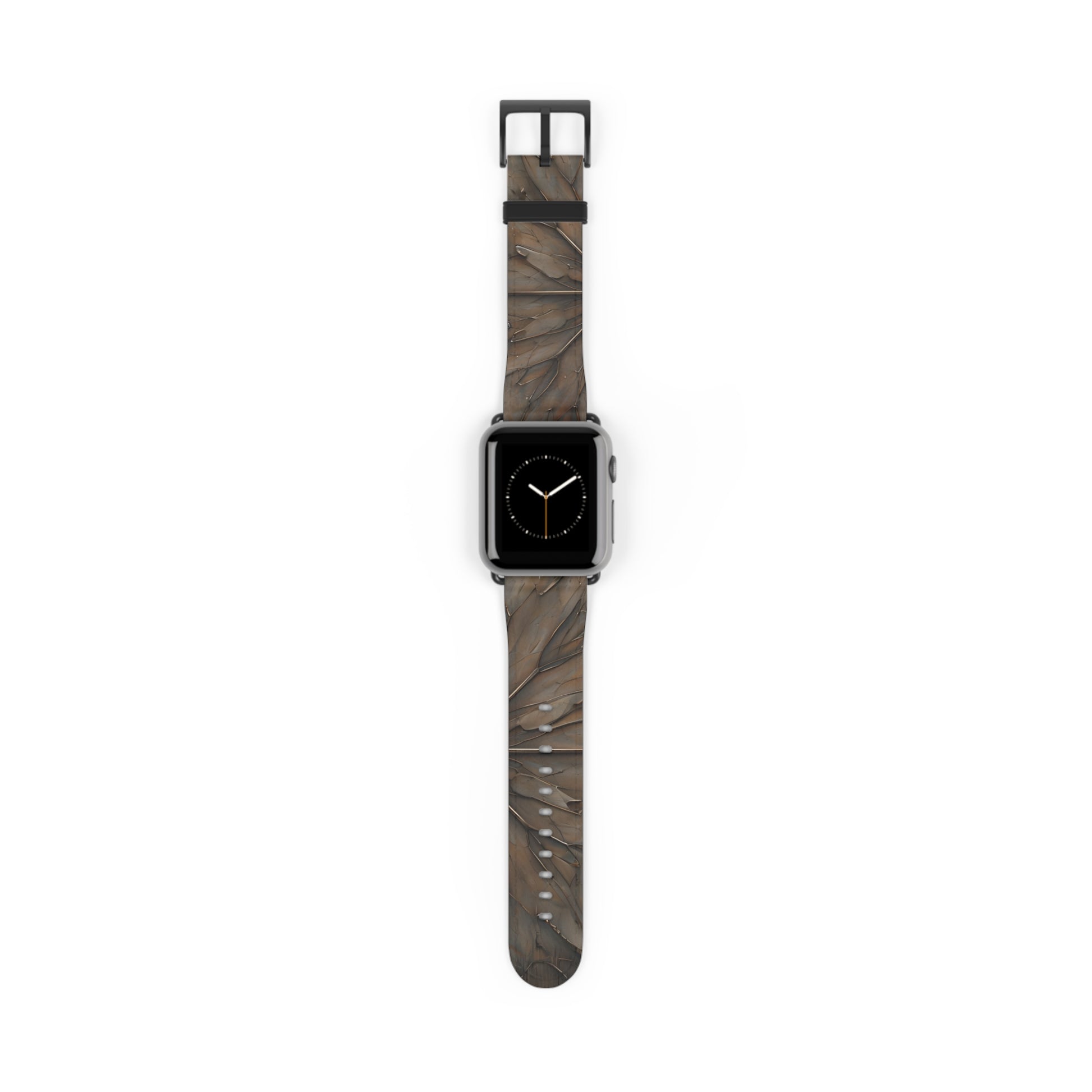 Earthstone Mandala Apple Watch band with watch face featuring earthy mandala pattern in warm brown and stone tones