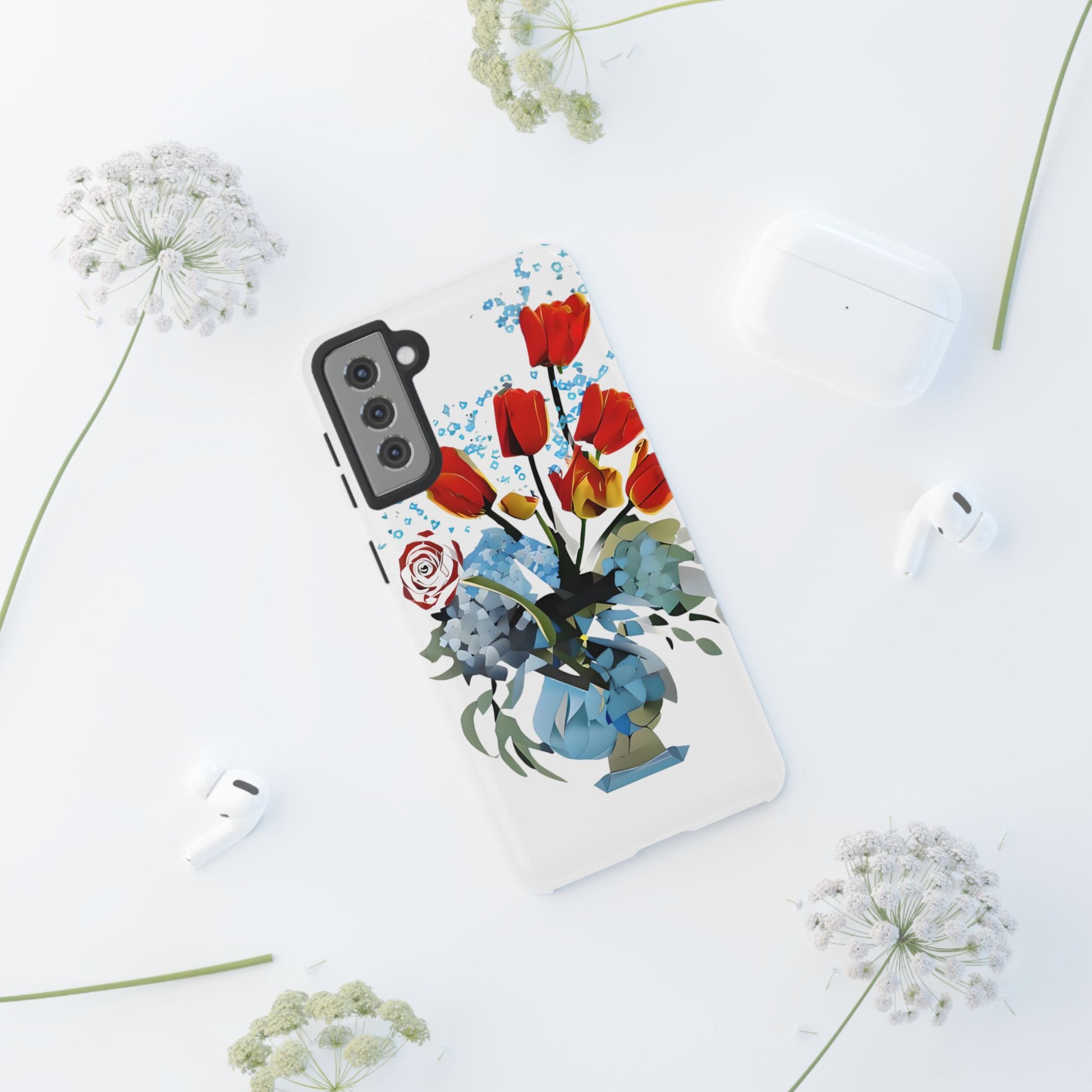 Bouquet Brilliance - Artistic Floral Samsung S21 Plus Phone Case - Vibrant Tulip, Rose & Hydrangea Design
