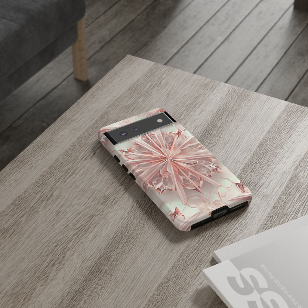Blush Frost from our Kaleidoscope Collection - Google Pixel 6 tough case - Soft Pink Geometric Floral Design