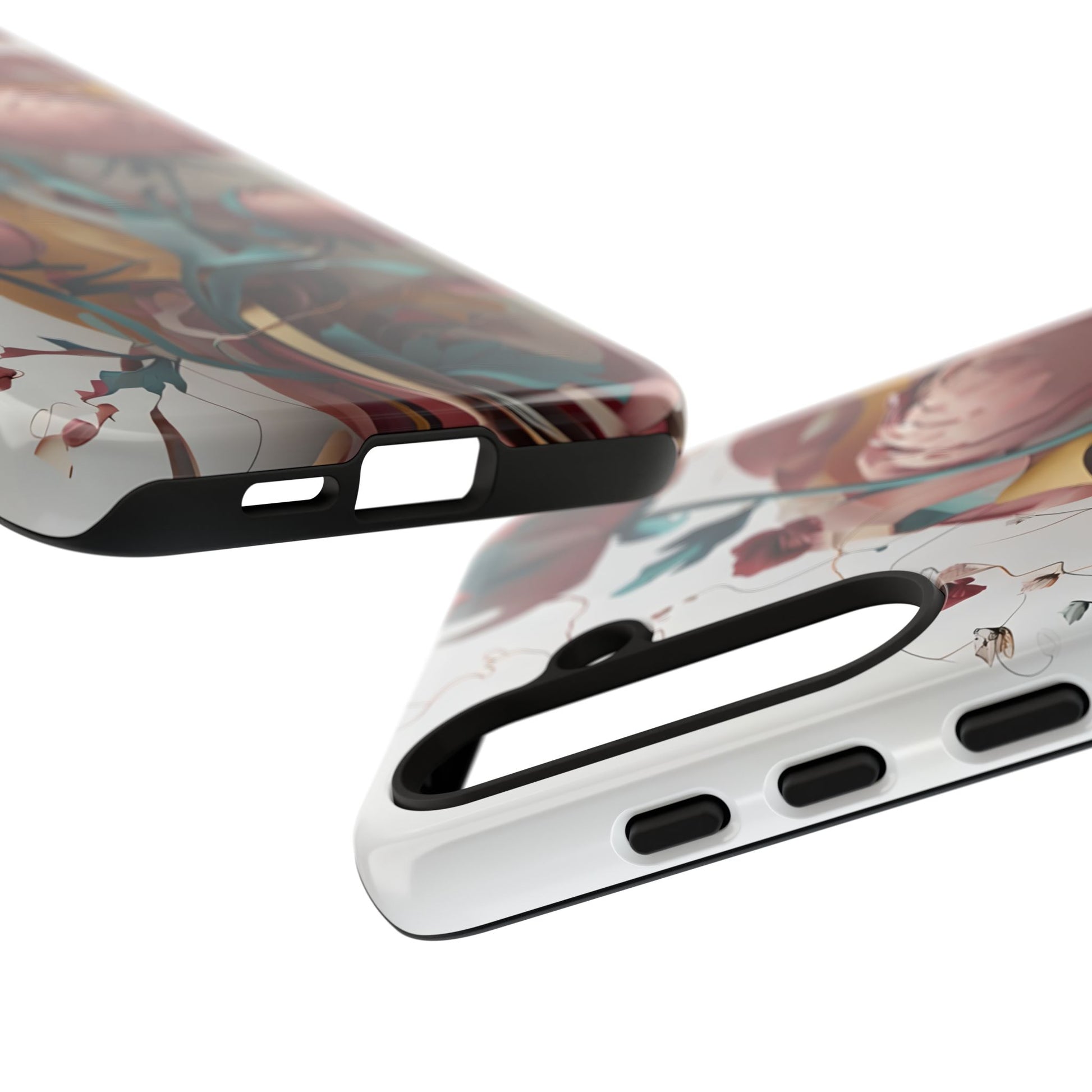 Blushing Peony Veil - Elegant Painterly Floral Samsung Galaxy S24 Plus Tough Phone Case - Soft Blush & Teal Peony Design