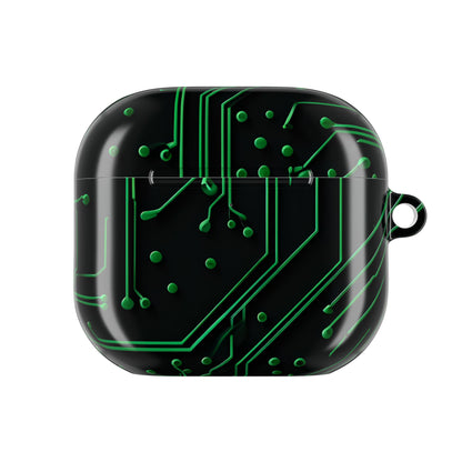 Green Circuit Grid AirPods Case