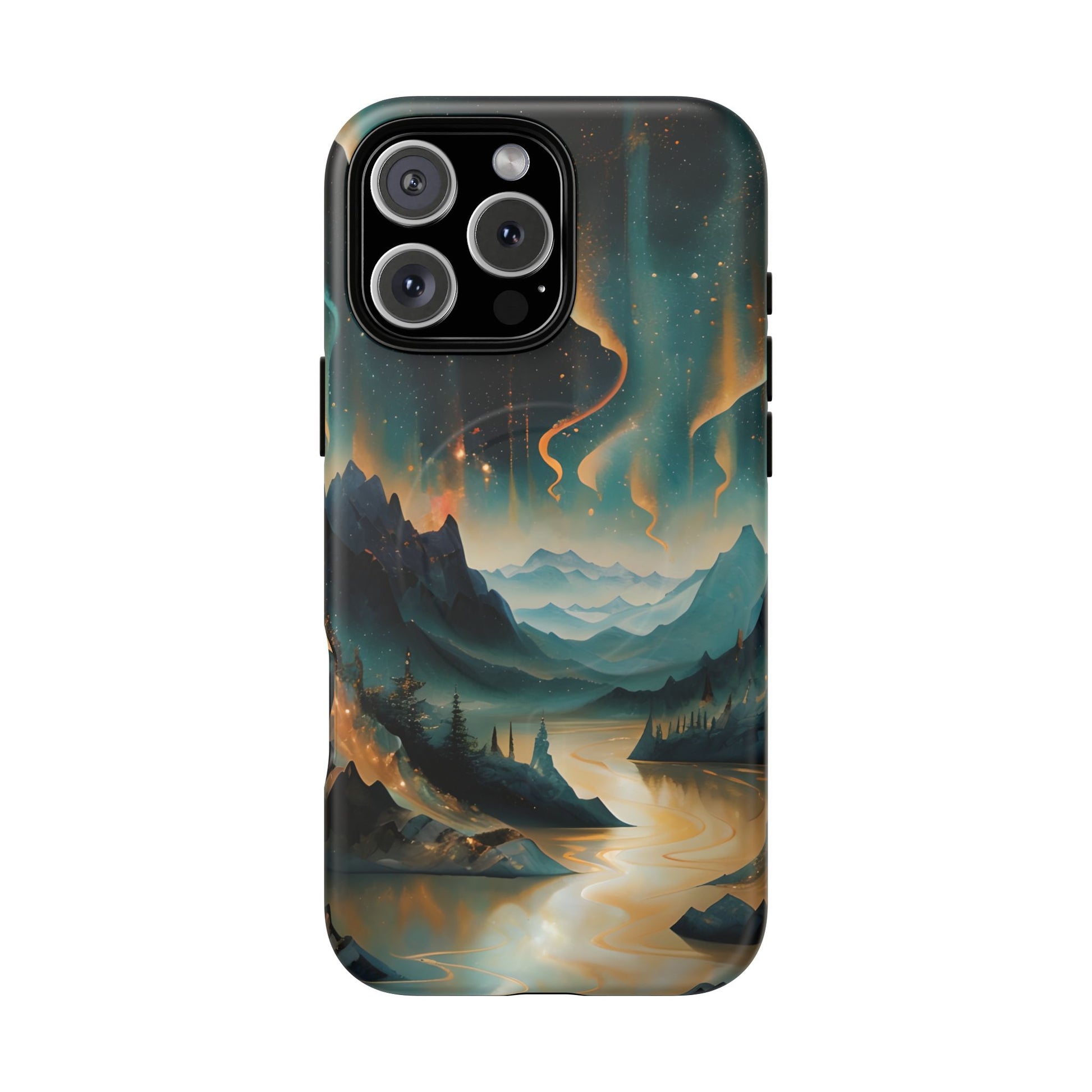 Aurora Dreamscape iPhone 16 Pro Max Case – Northern Lights Art, MagSafe Compatible, Tough Shockproof Cover
