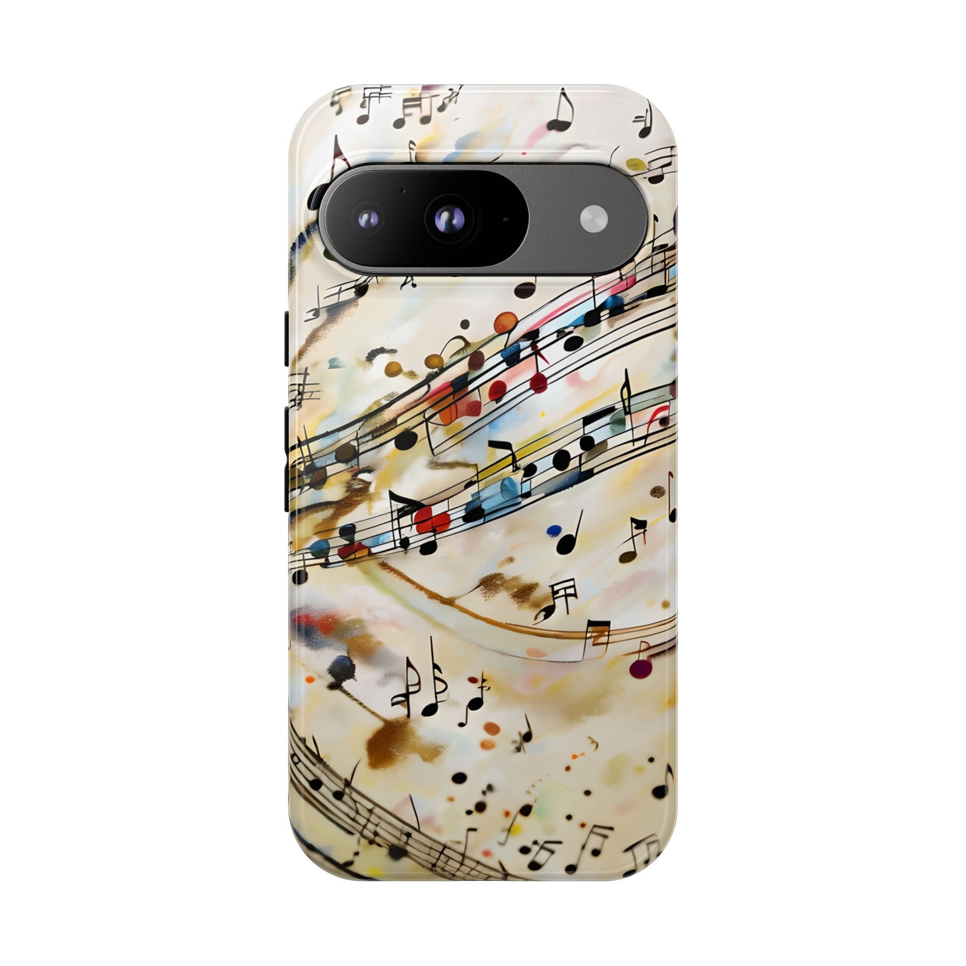 Melodic Flow Abstract Music Notes Tough Case for Google Pixel 9 - Shockproof Phone Cover
