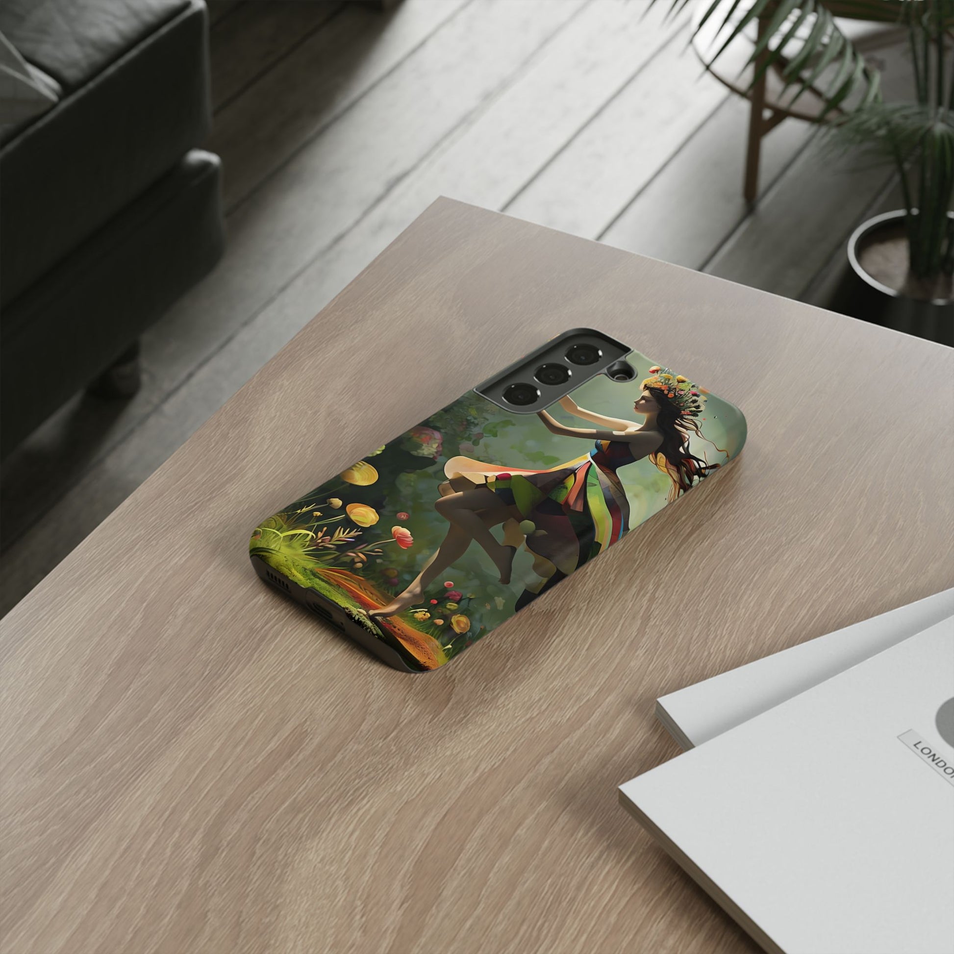 Dancing Wildflower Muse Samsung Galaxy S22 Tough Case - Artistic Floral Fantasy Cover - Whimsical Nature-Inspired Protective Accessory