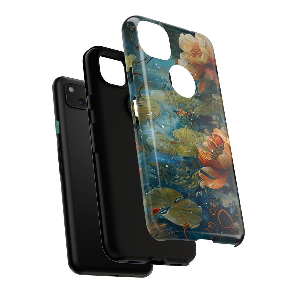 Waterlily Nocturne Tough Case for Google Pixel 4a- Premium Artistic Shockproof Cover, Elegant Protective Phone Case