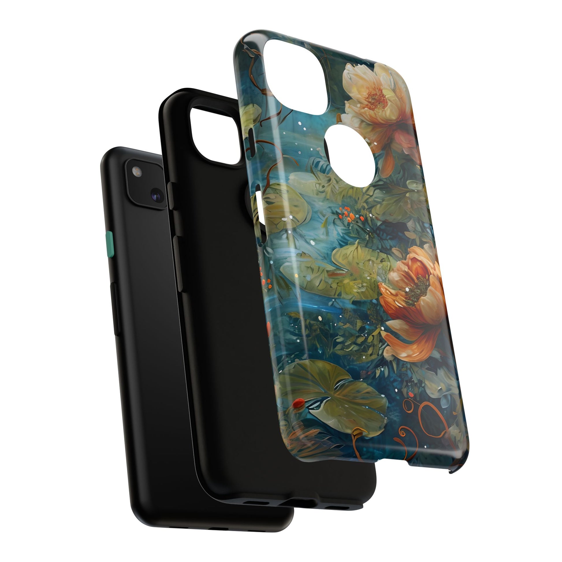 Waterlily Nocturne Tough Case for Google Pixel 4a- Premium Artistic Shockproof Cover, Elegant Protective Phone Case
