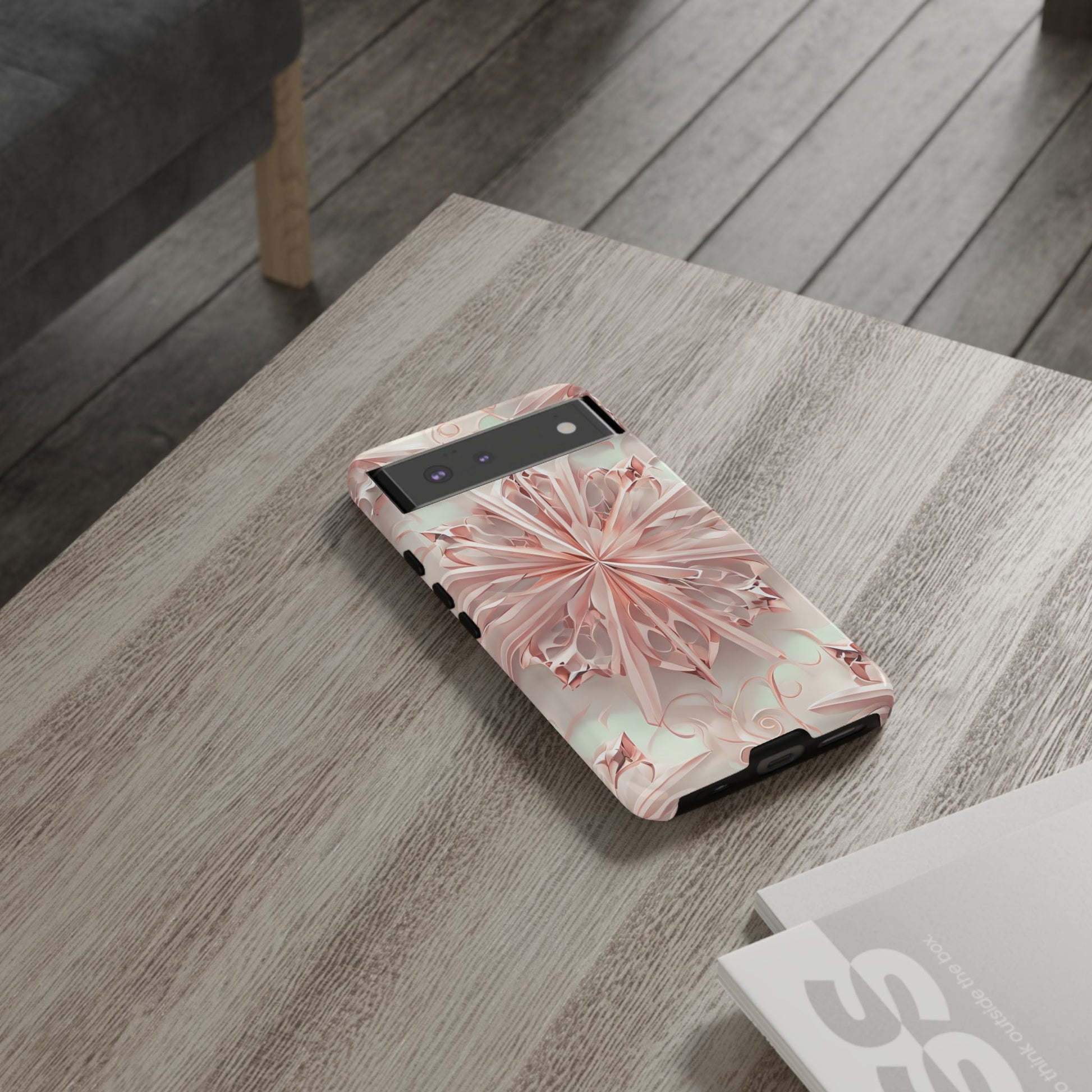 Blush Frost from our Kaleidoscope Collection - Google Pixel 6 tough case - Soft Pink Geometric Floral Design