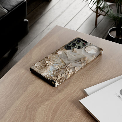 Moonlit Garden moonlit floral landscape Samsung Galaxy phone case lifestyle desk scene