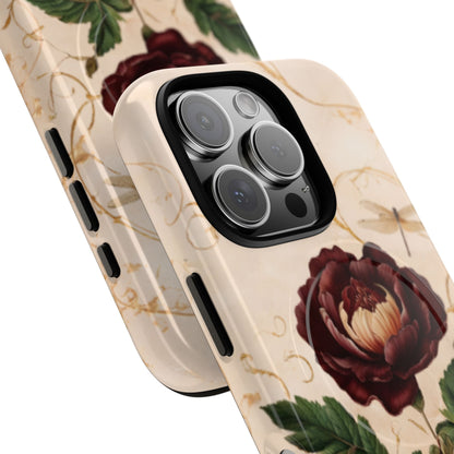 Vintage Burgundy Rose iPhone MagSafe Case
