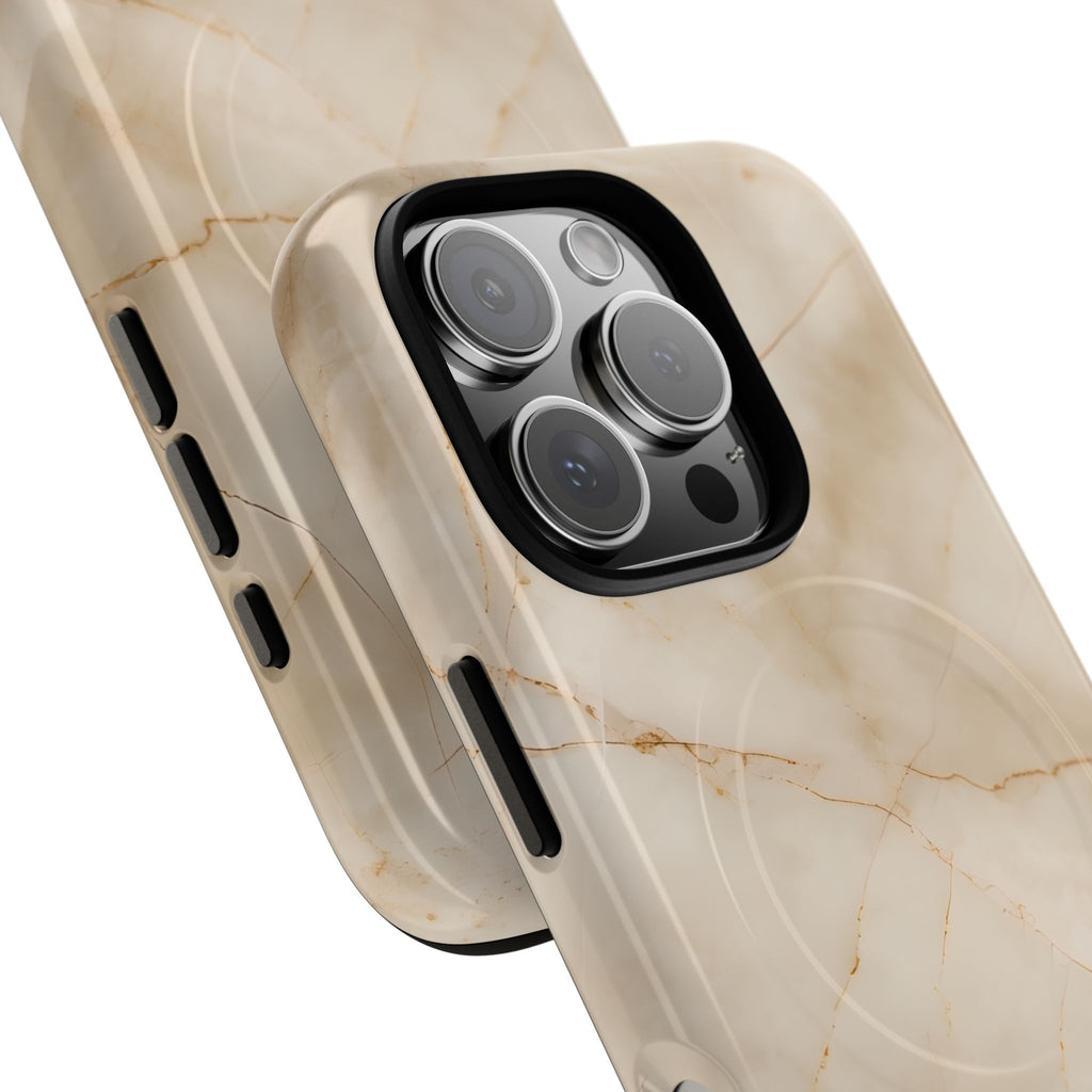Parchment Mist - iPhone 16 Pro MagSafe Phone Case - Neutral Beige Marble Design
