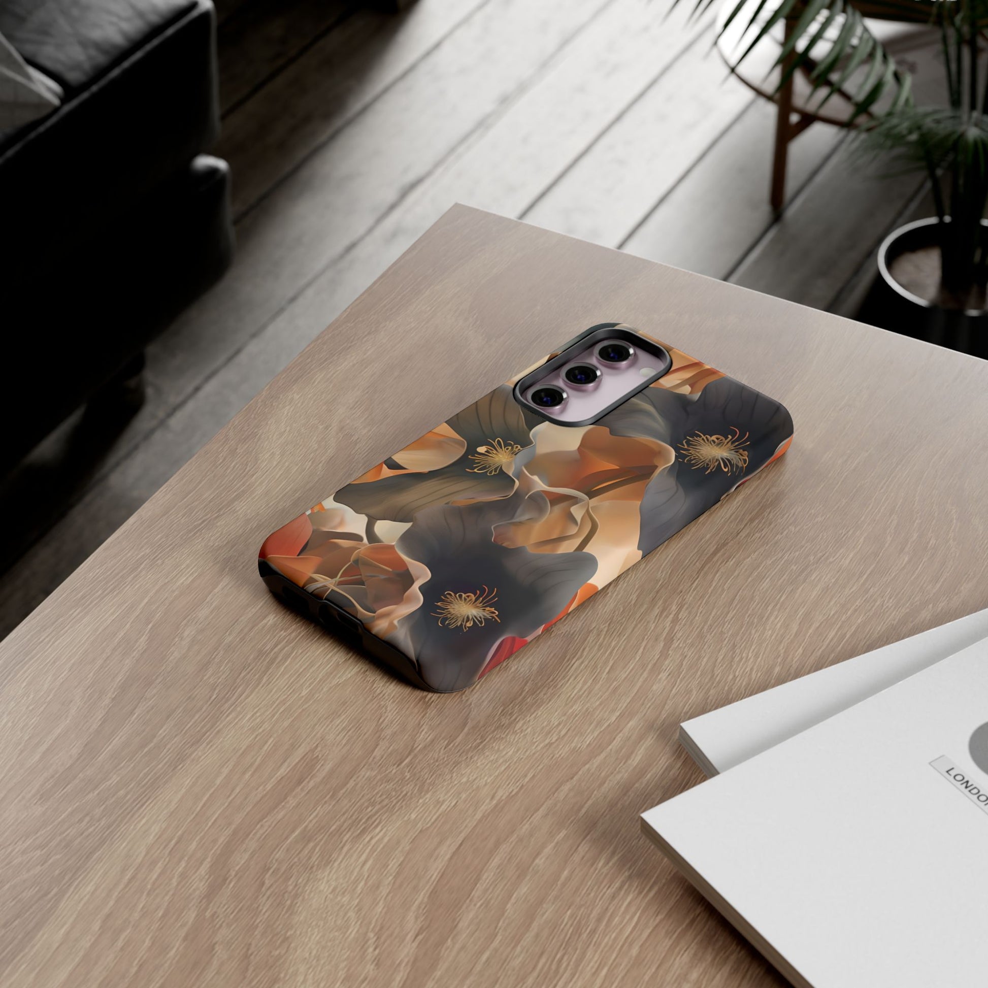 Autumn Ember - Moody Floral Art Samsung Galaxy S23 Plus Tough Phone Case - Warm Earthy Botanical Design
