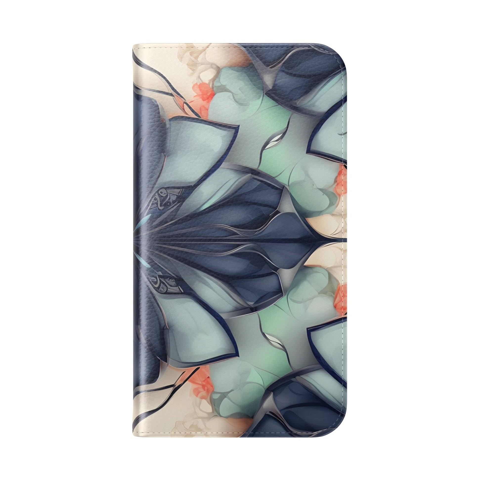 Midnight Mosaic - Abstract Floral Flip Phone Case for iPhone 15