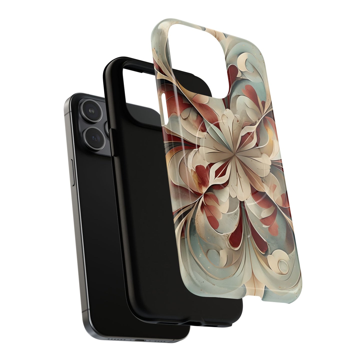 Vintage Baroque Blossom - Ornate Floral Art iPhone MagSafe Phone Case - Elegant Baroque-Inspired Design