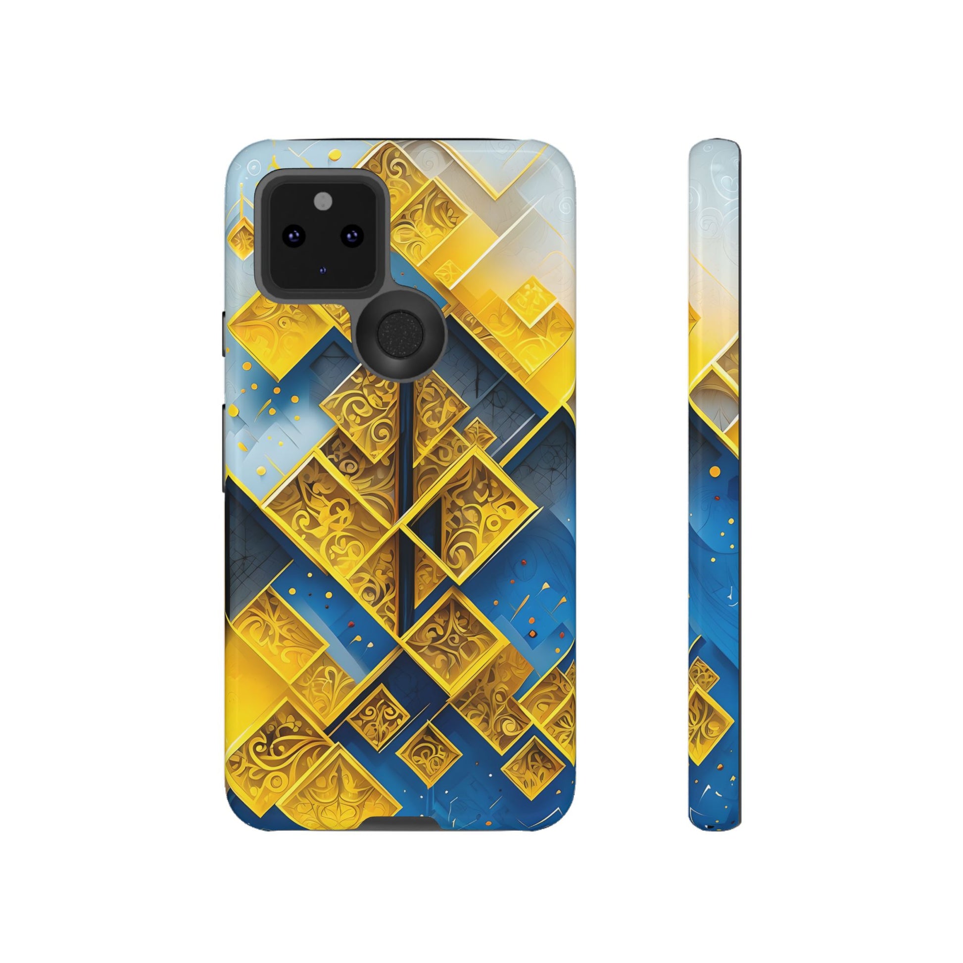 Golden Ascent Luxe Geometric Google Pixel 5 5G Tough Case - Elegant Abstract Gold Design