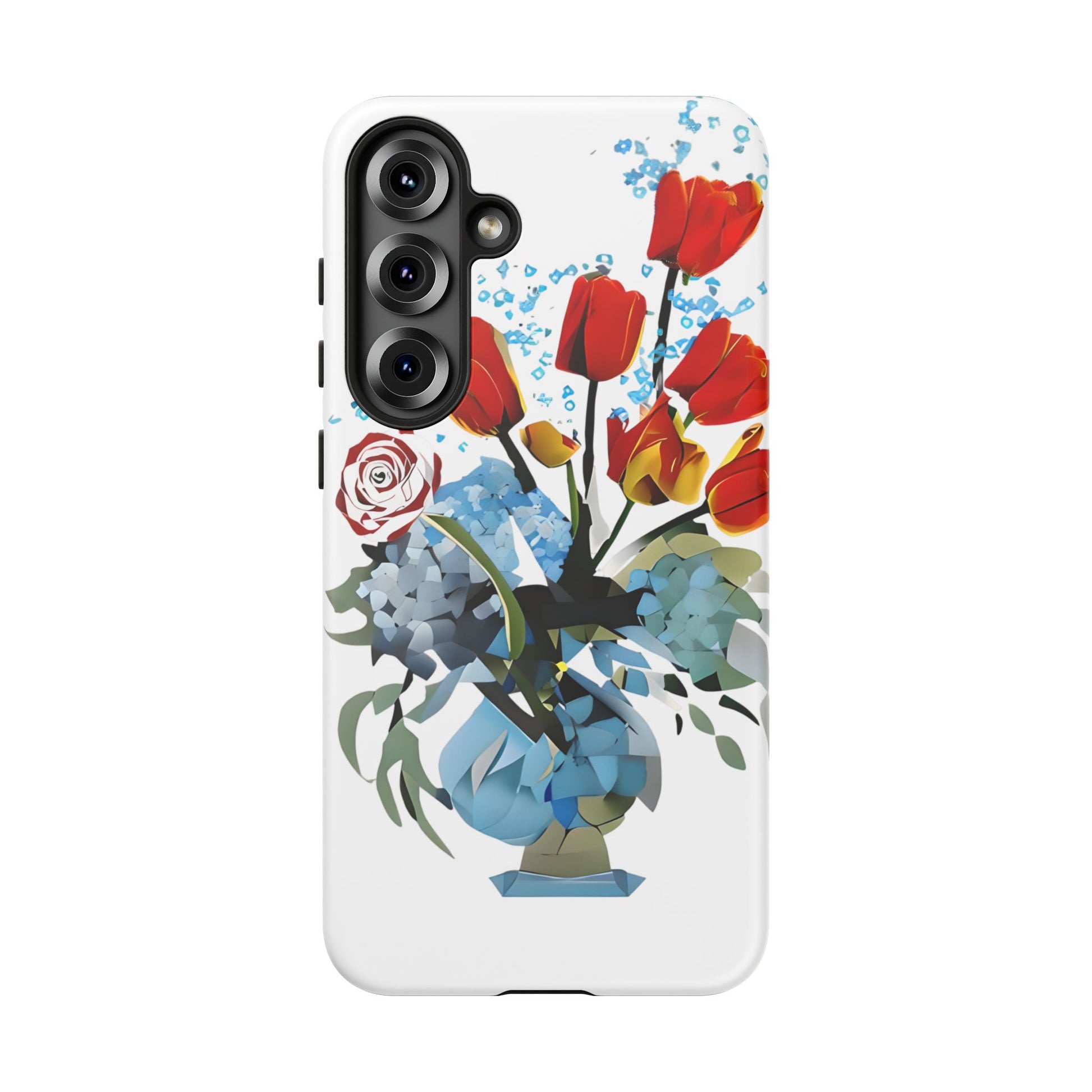 Bouquet Brilliance - Artistic Floral Samsung S25 Plus Phone Case - Vibrant Tulip, Rose & Hydrangea Design