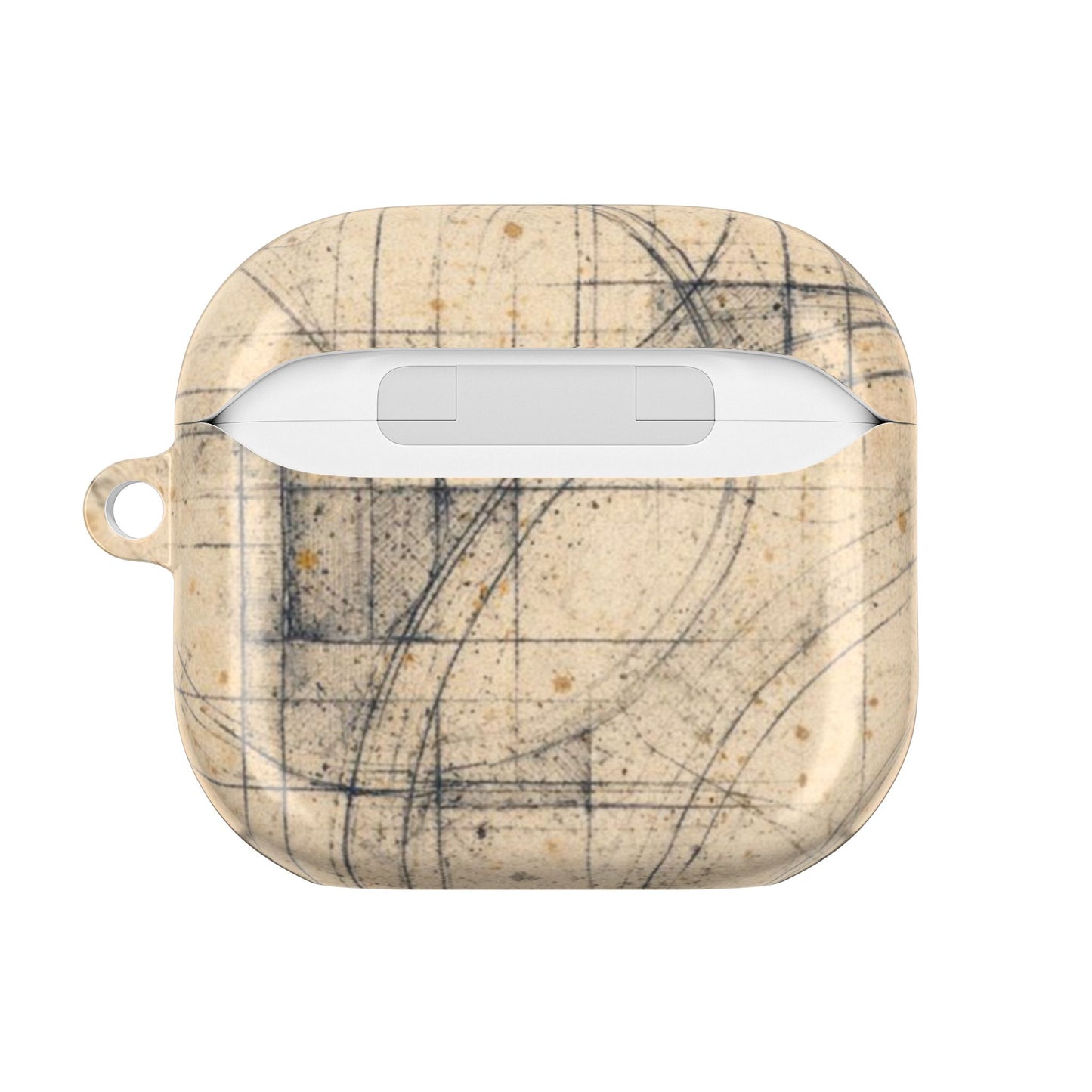 Architectural Parchment Blueprint AirPods Case - Minimalist Technical Sketch Design for Gen 1–4 & Pro