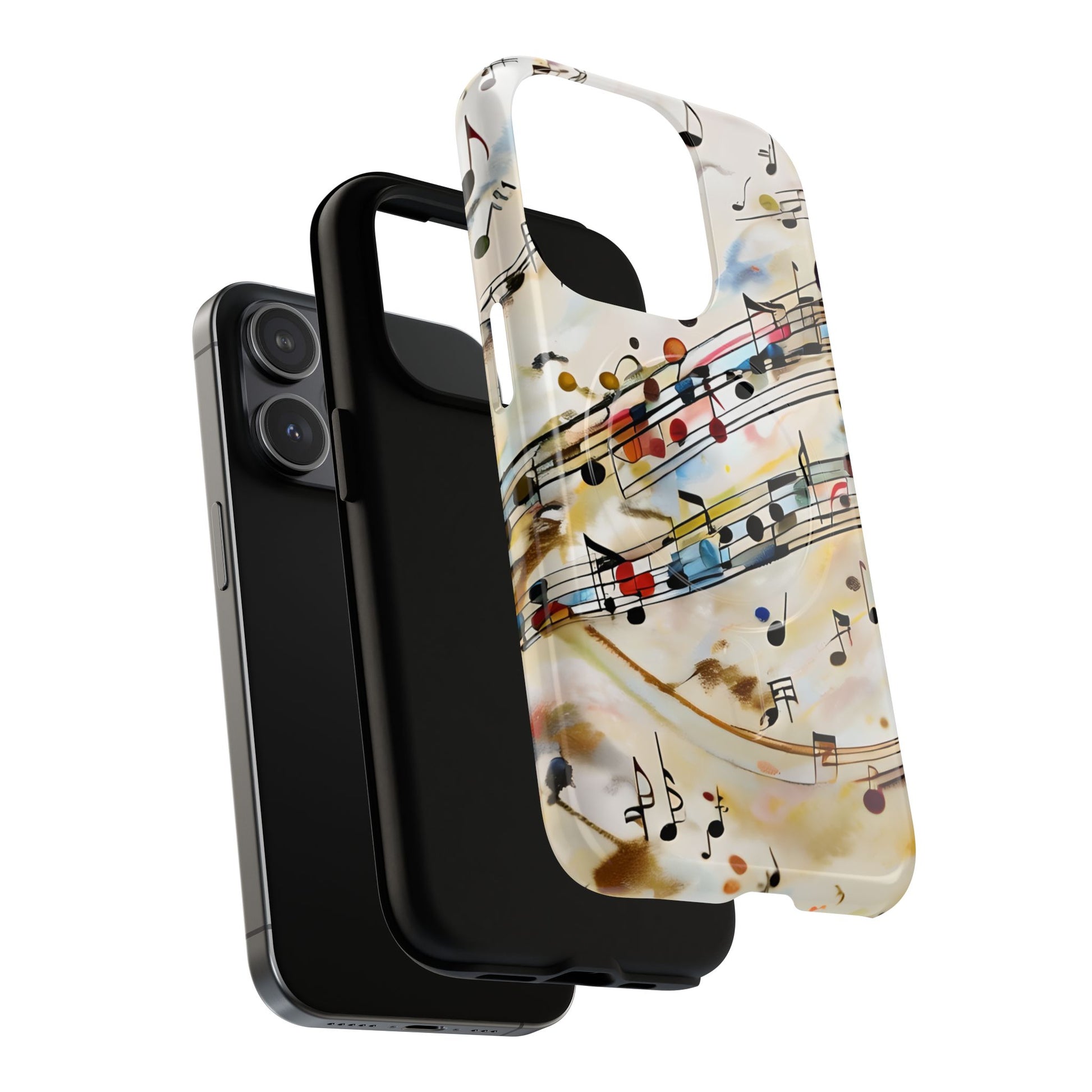 Melodic Flow Abstract Music Notes iPhone 15 Pro MagSafe Case