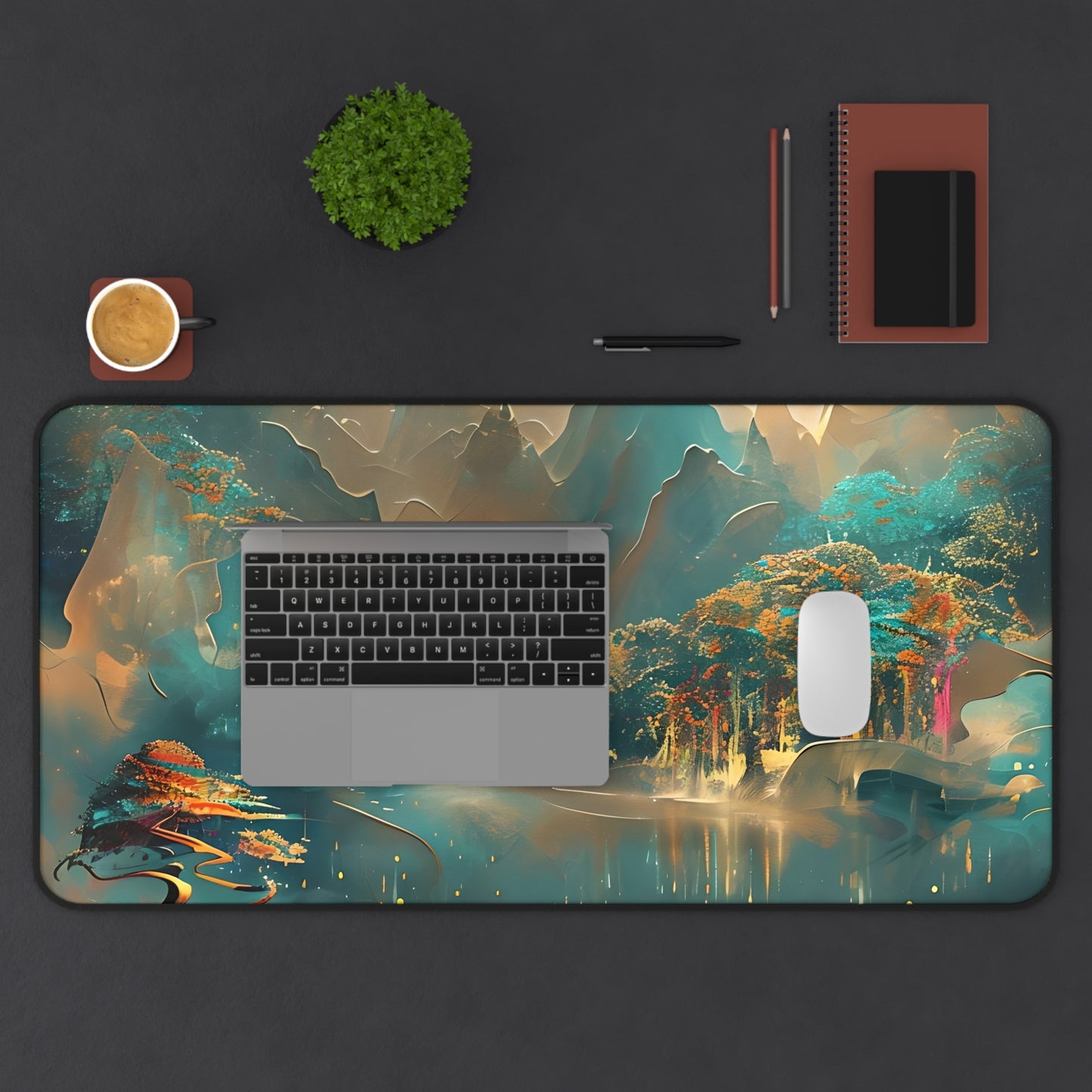 Misty Horizon Desk Mat - Premium Office Desk Pad, 3 Sizes Available, Artistic Workspace Protection