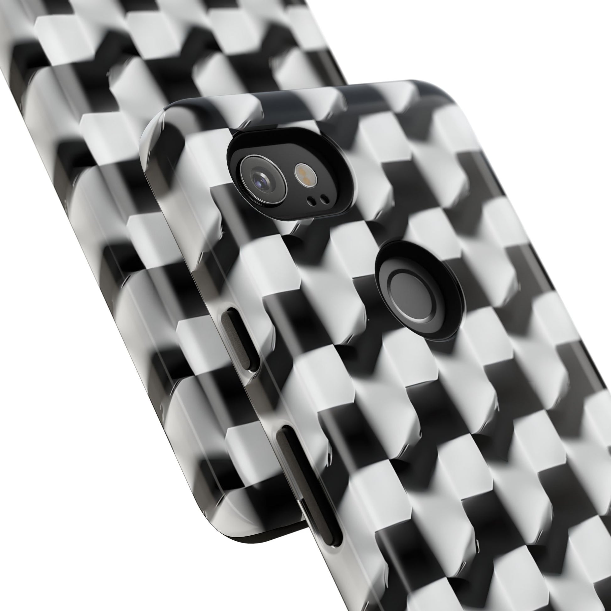 Monochrome Grid Tough Case for Google Pixel 2XL - Classic Checkerboard, Black & White, Minimalist Trend