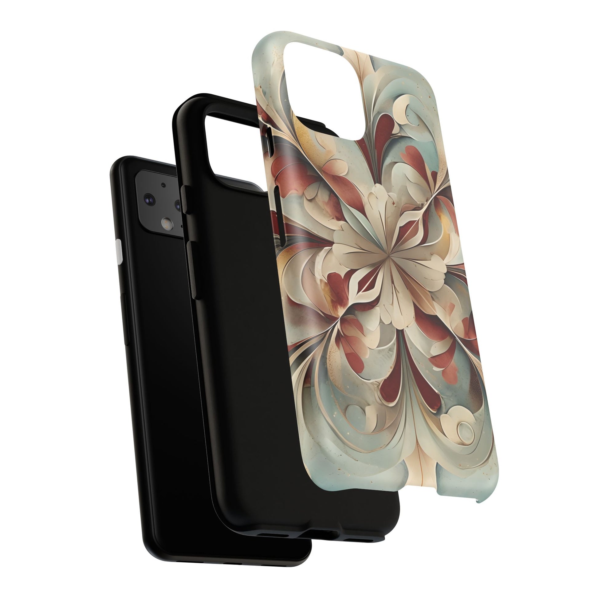 Vintage Baroque Blossom - Ornate Floral Art Google Pixel 4 Tough Phone Case - Elegant Baroque-Inspired Design