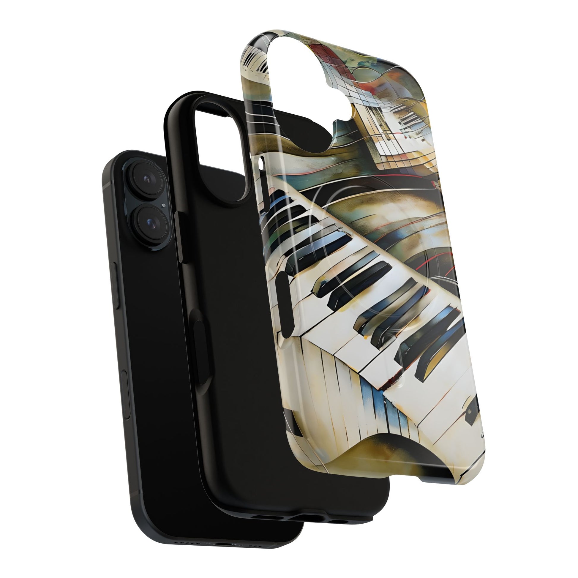 Ivory Cascade Abstract Keyboard Music iPhone 16 MagSafe Case