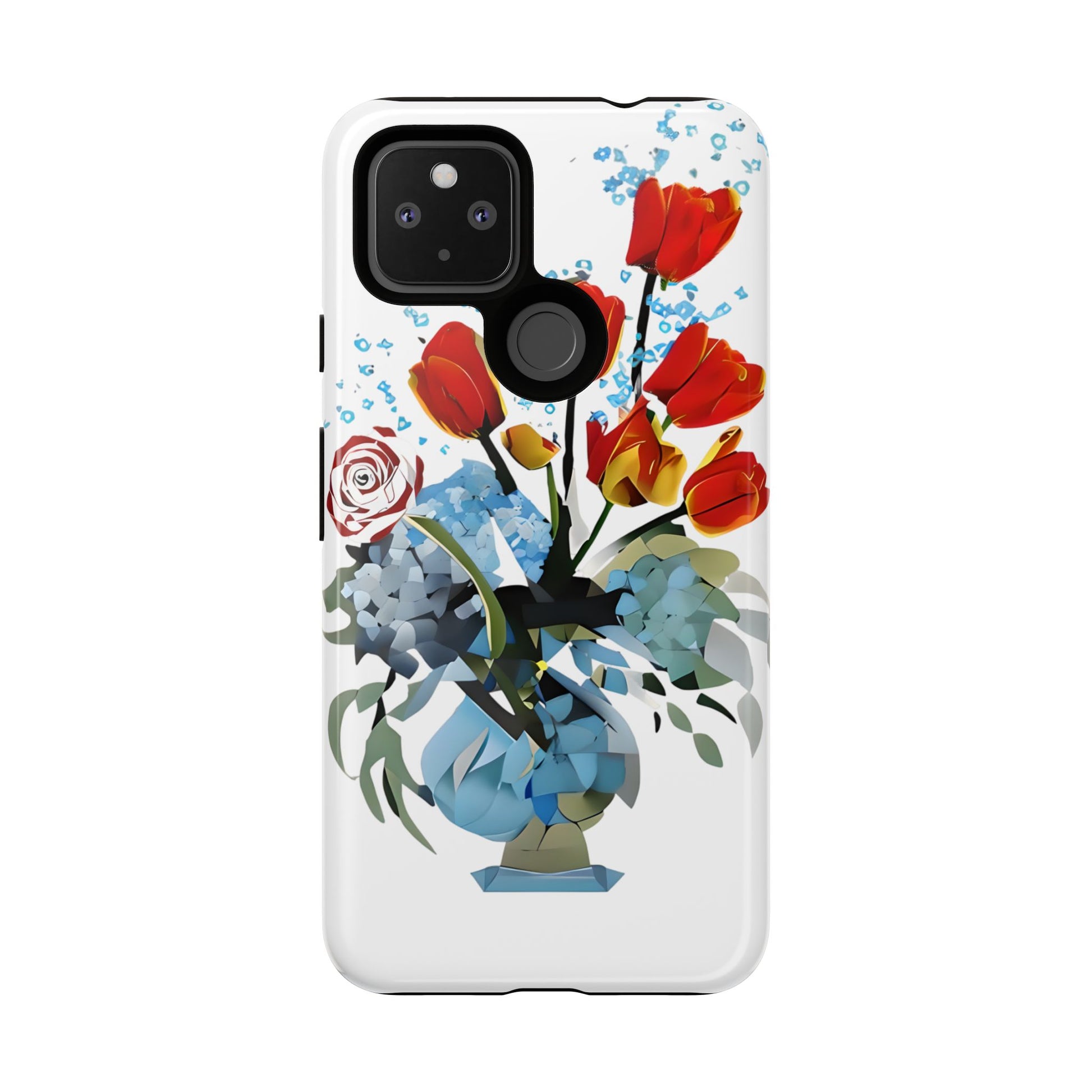 Bouquet Brilliance - Artistic Floral Google Pixel 4a 5G Tough Phone Case - Vibrant Tulip, Rose & Hydrangea Design