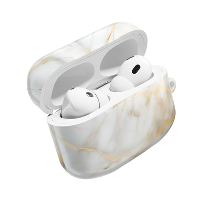 Golden Vein Marble AirPod Case - Gold and Ivory Marble Earbud Cover for Gen 1, 2, 3, Pro Gen 1 & 2