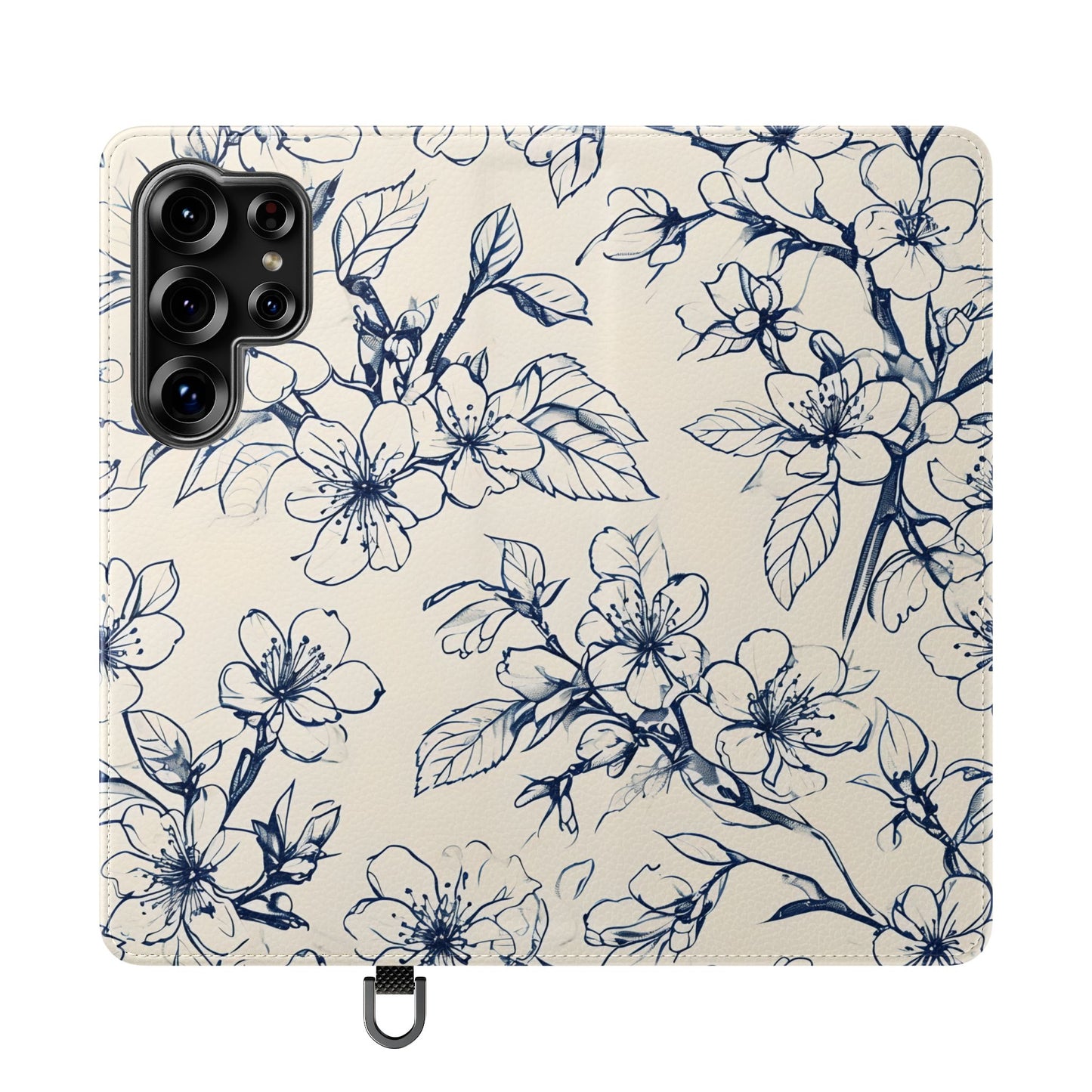 Blossom Sketch - Minimalist Floral Flip Phone Case for Samsung Galaxy