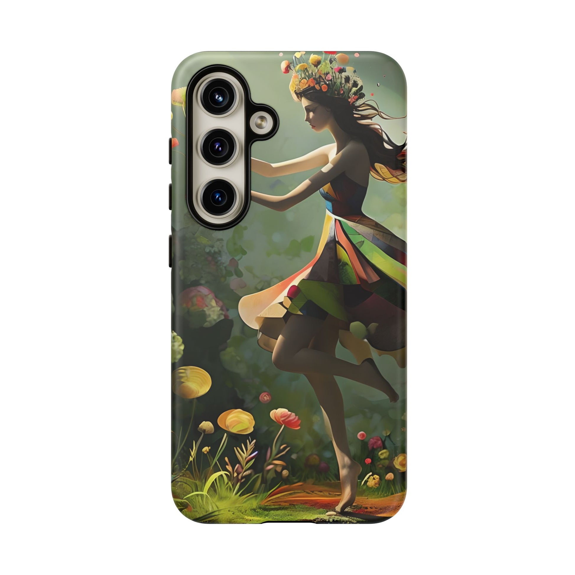 Dancing Wildflower Muse Samsung Galaxy S24 Tough Case - Artistic Floral Fantasy Cover - Whimsical Nature-Inspired Protective Accessory