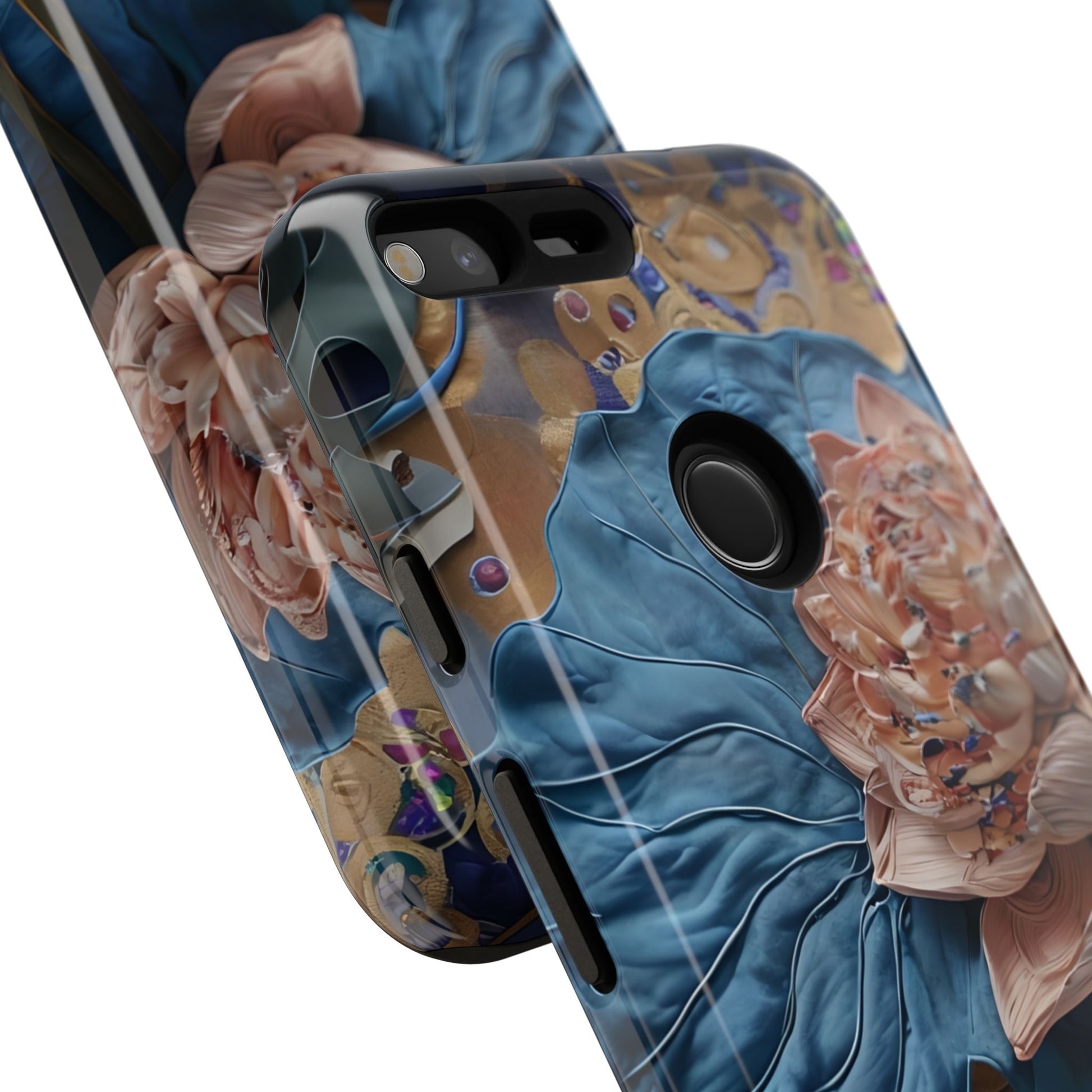 Peony Midnight Tapestry - Google Pixel XL - Elegant Blue & Blush Artful Phone Cover