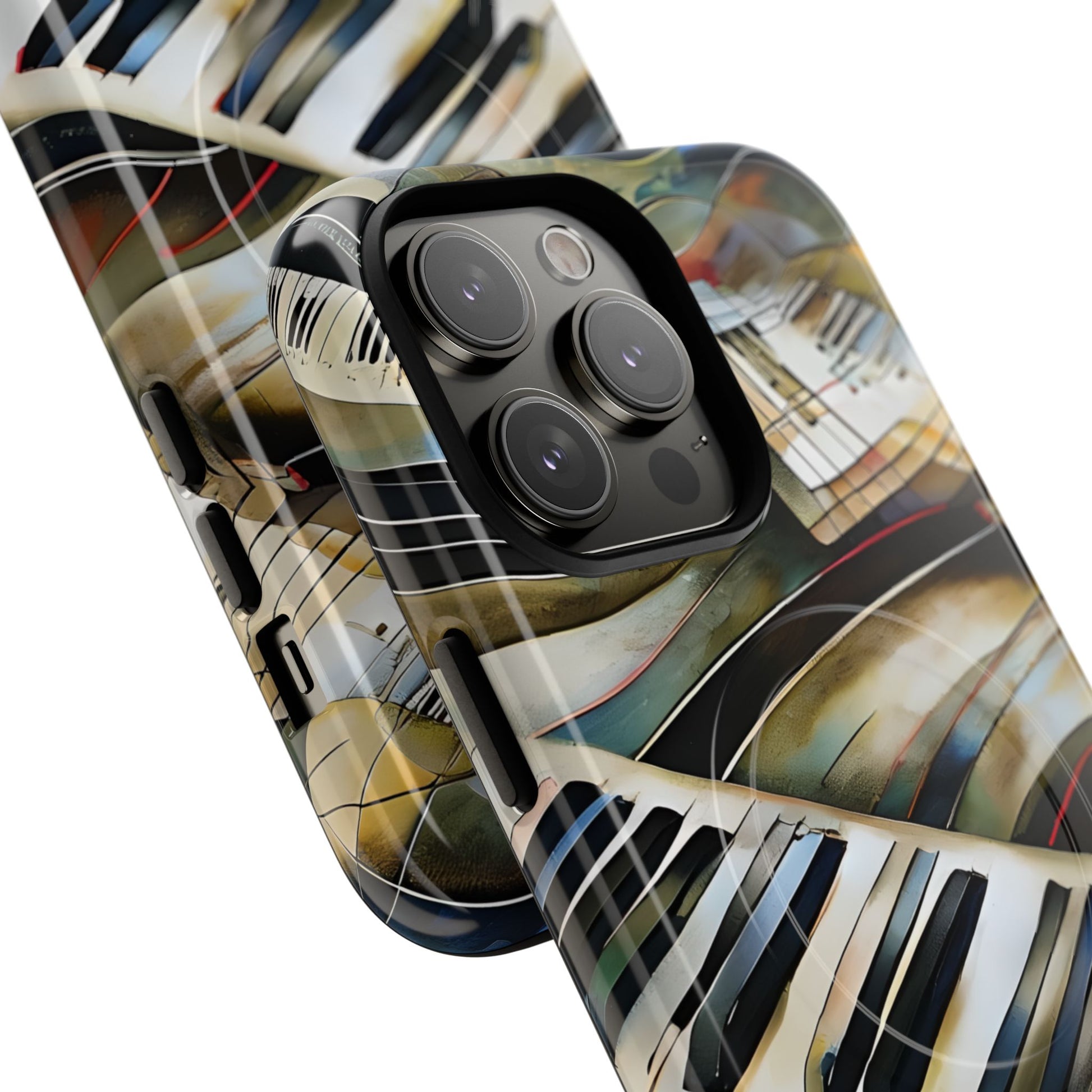 Ivory Cascade Abstract Keyboard Music iPhone 14 Pro Max MagSafe Case